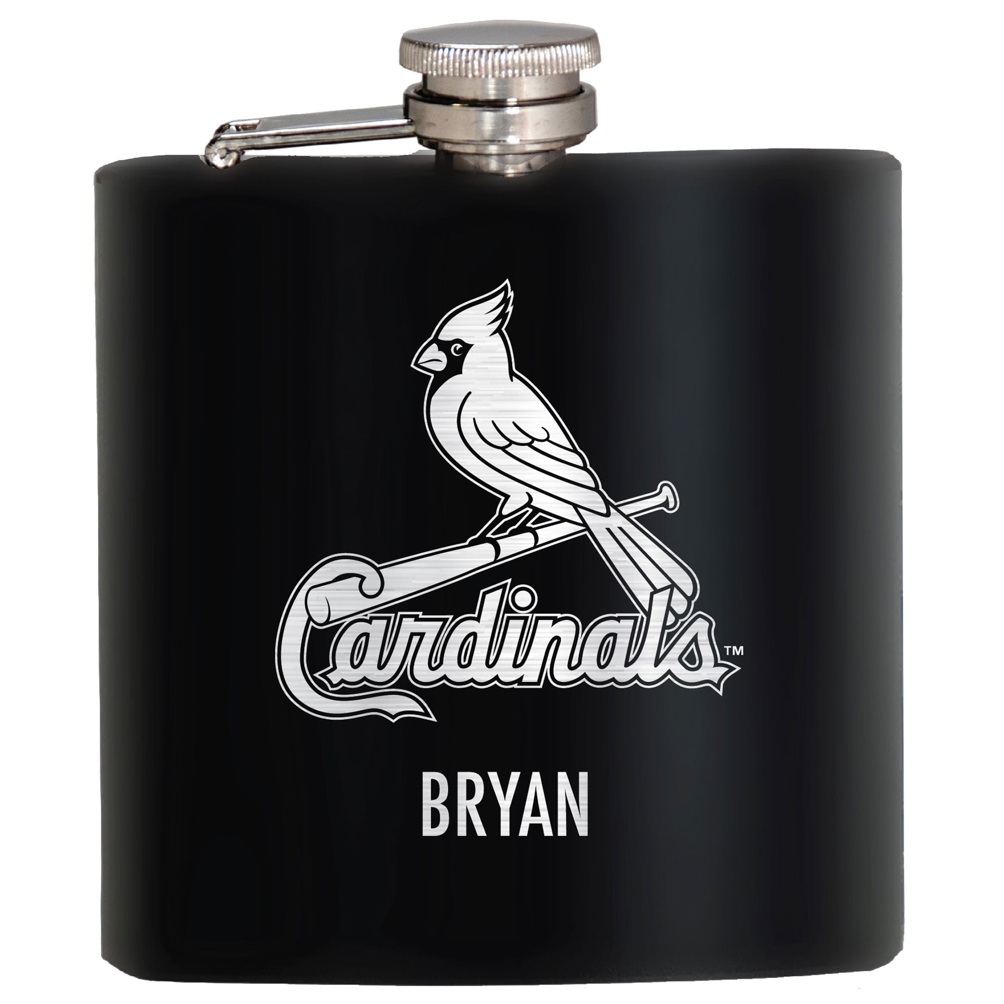 Black St. Louis Cardinals 6oz. Personalized Stealth Hip Flask