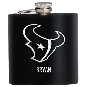 Black Houston Texans 6oz. Personalized Stealth Hip Flask