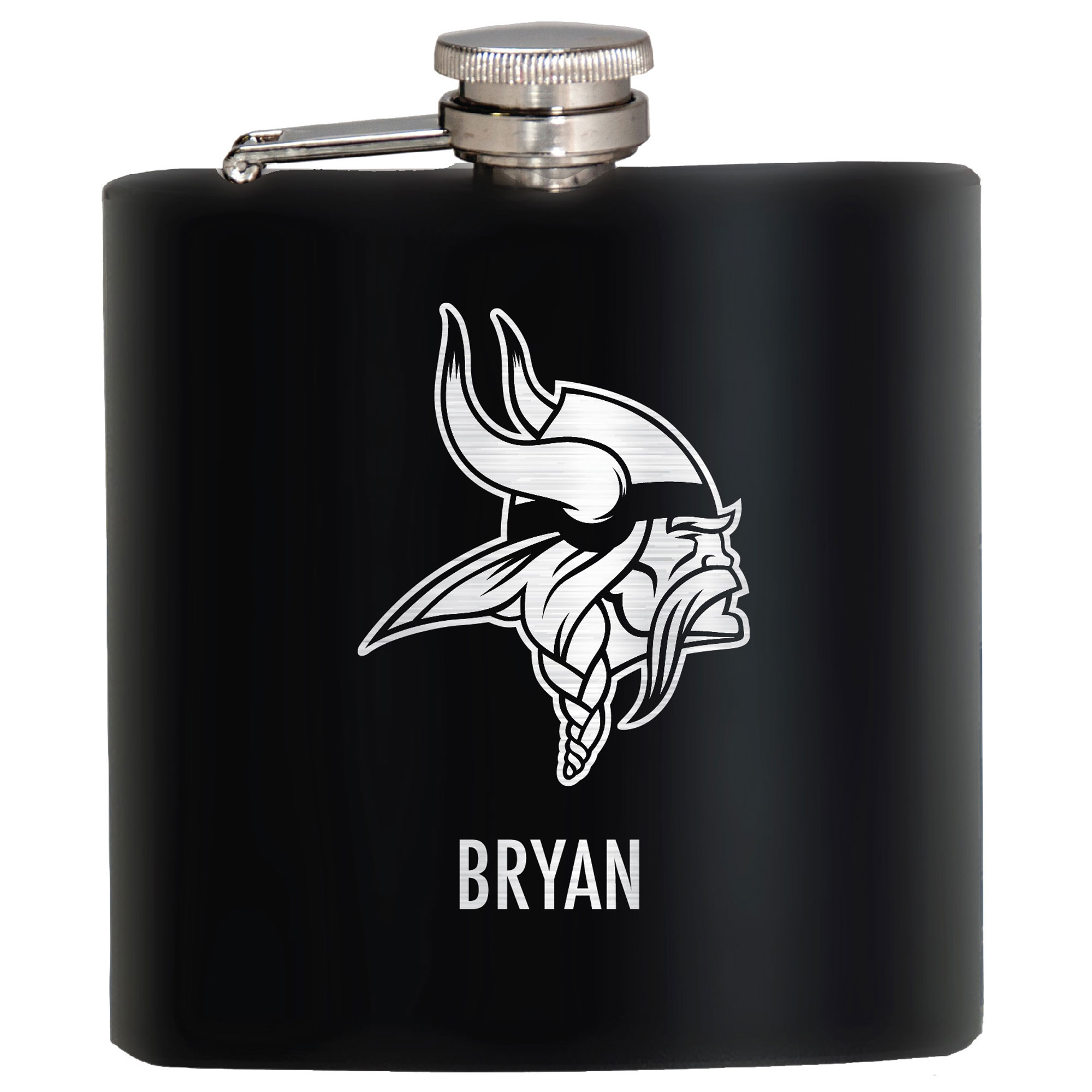 Black Minnesota Vikings 6oz. Personalized Stealth Hip Flask