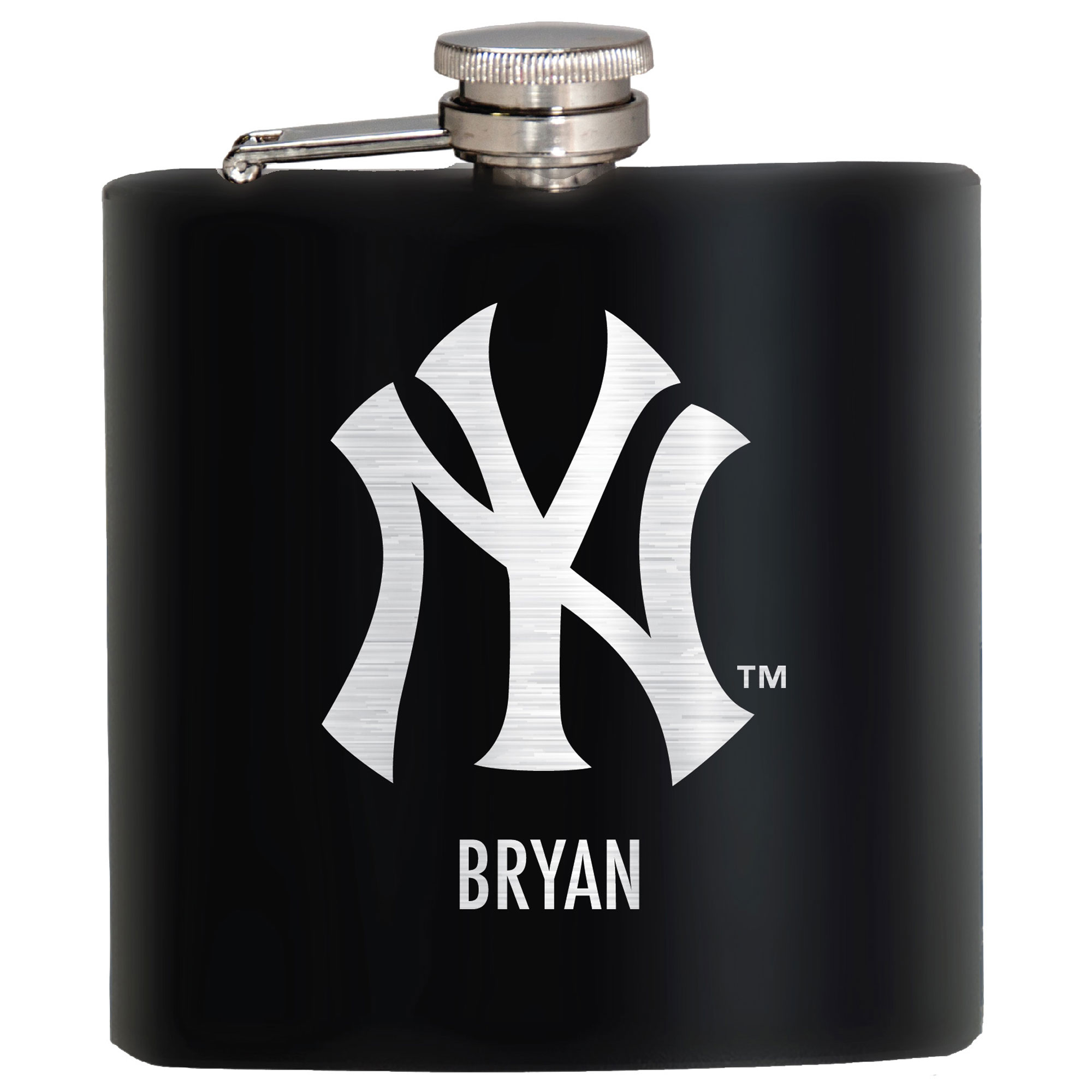 Black New York Yankees 6oz. Personalized Stealth Hip Flask