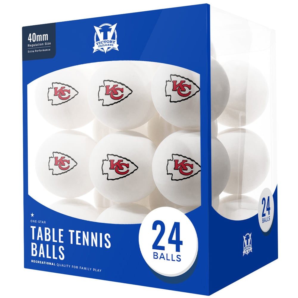 Kansas City Chiefs 24-Count Logo Table Tennis Balls