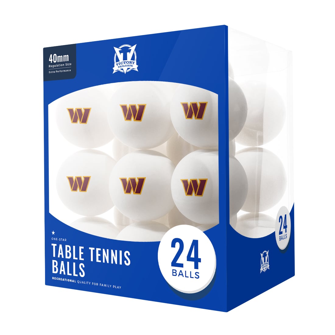 Washington Commanders 24-Count Logo Table Tennis Balls