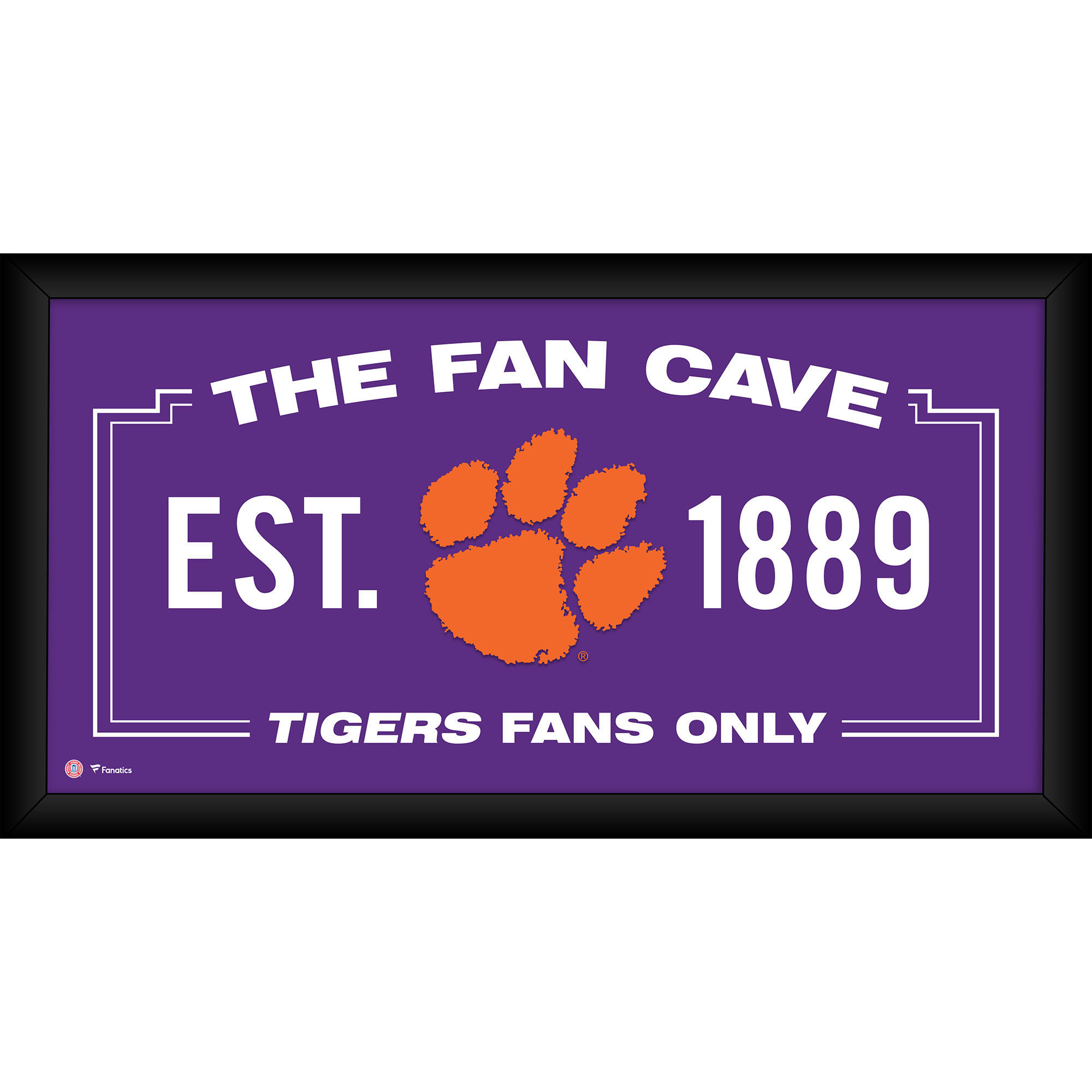 Clemson Tigers Framed 10" x 20" Fan Cave Collage