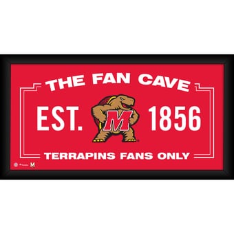 Maryland Terrapins Framed 10" x 20" Fan Cave Collage