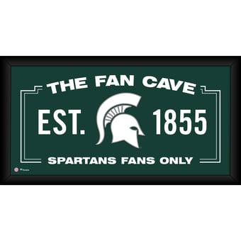 Michigan State Spartans Framed 10" x 20" Fan Cave Collage