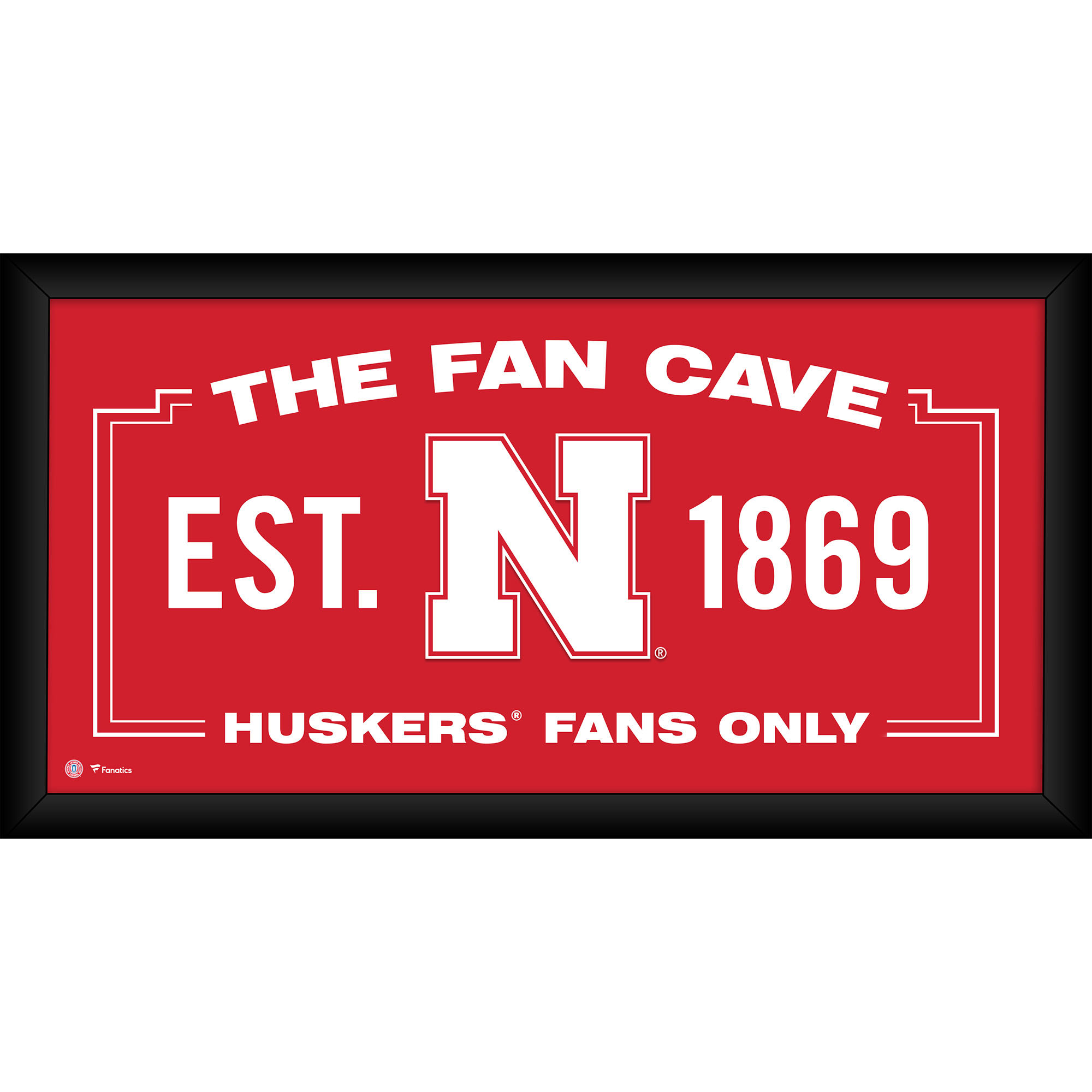 Nebraska Huskers Framed 10" x 20" Fan Cave Collage