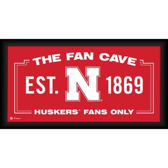 Nebraska Huskers Framed 10" x 20" Fan Cave Collage