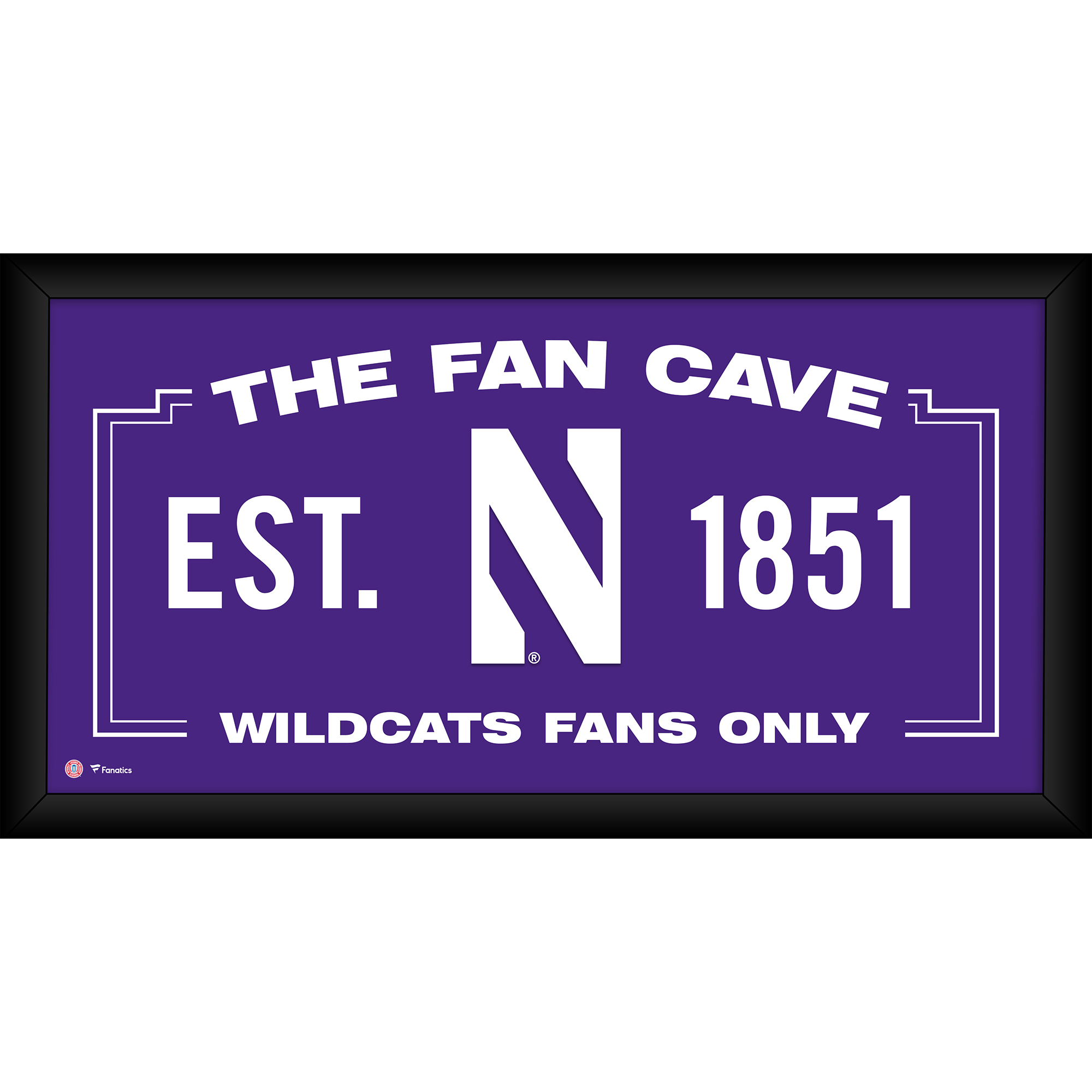 Northwestern Wildcats Framed 10" x 20" Fan Cave Collage