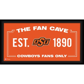 Oklahoma State Cowboys Framed 10" x 20" Fan Cave Collage