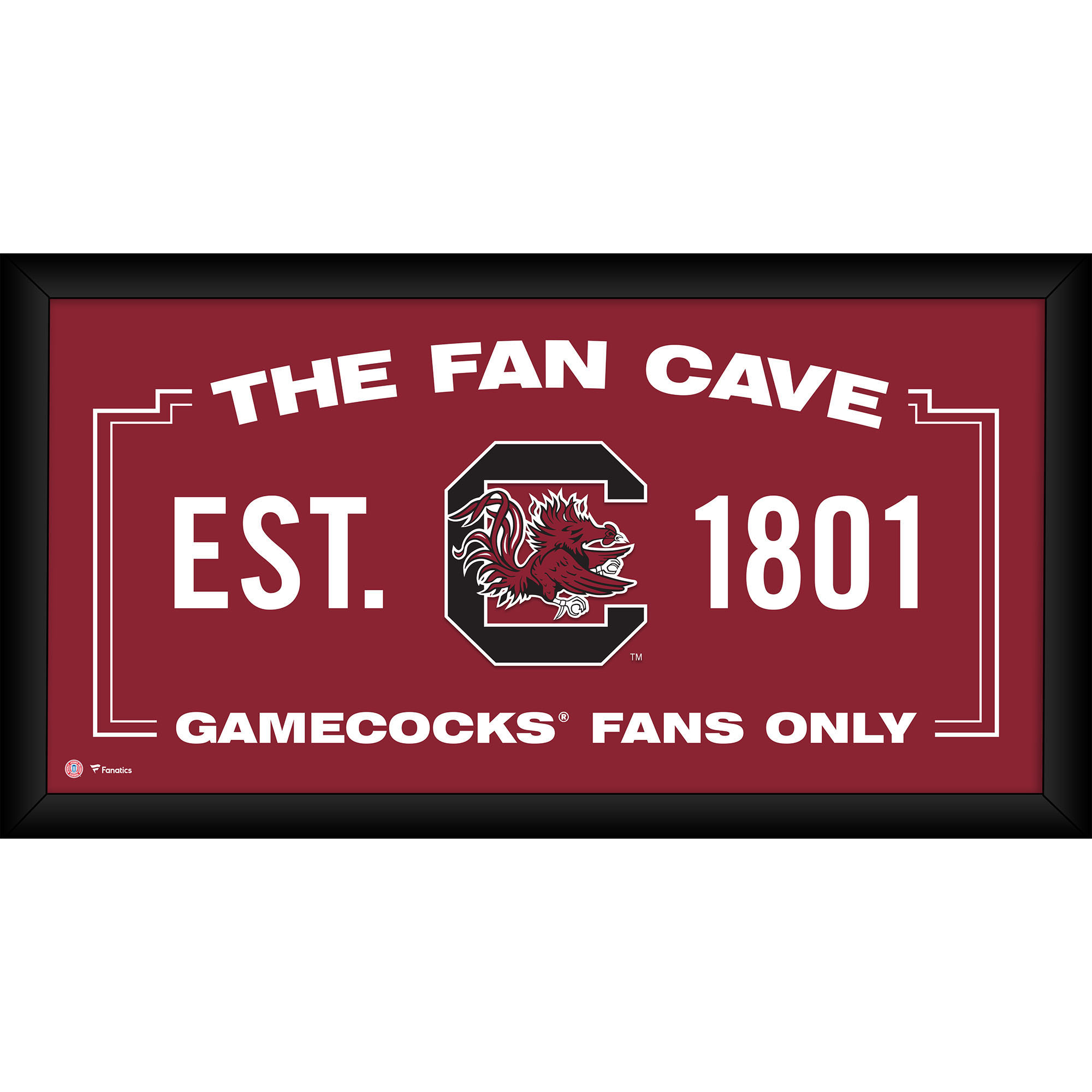 South Carolina Gamecocks Framed 10" x 20" Fan Cave Collage