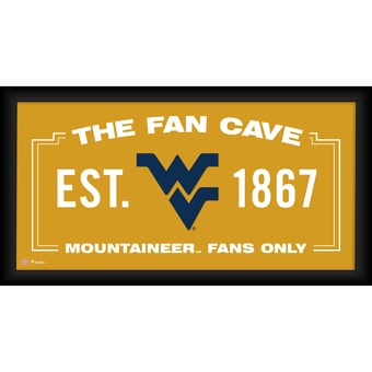 West Virginia Mountaineers Framed 10" x 20" Fan Cave Collage