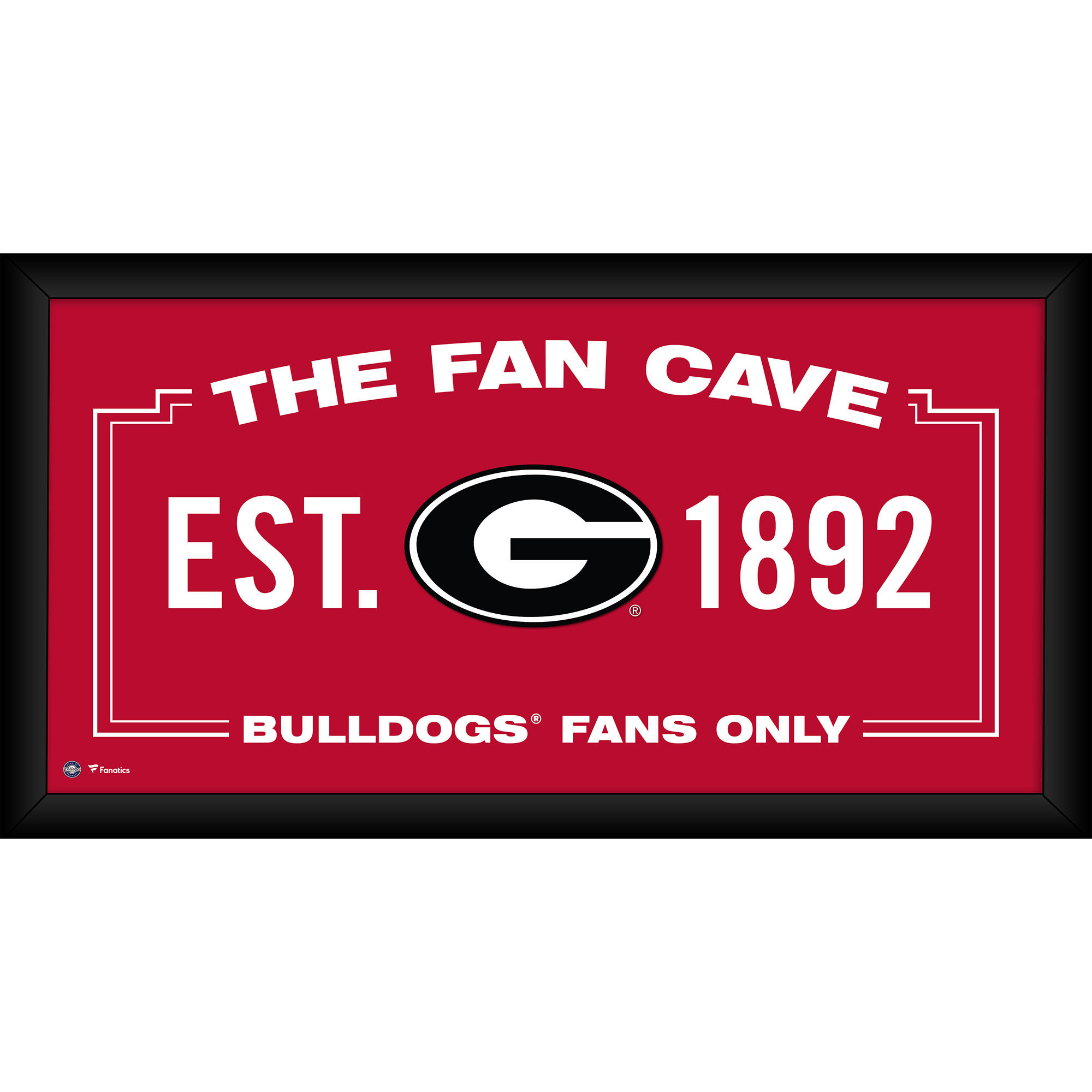 Georgia Bulldogs Framed 10" x 20" Fan Cave Collage