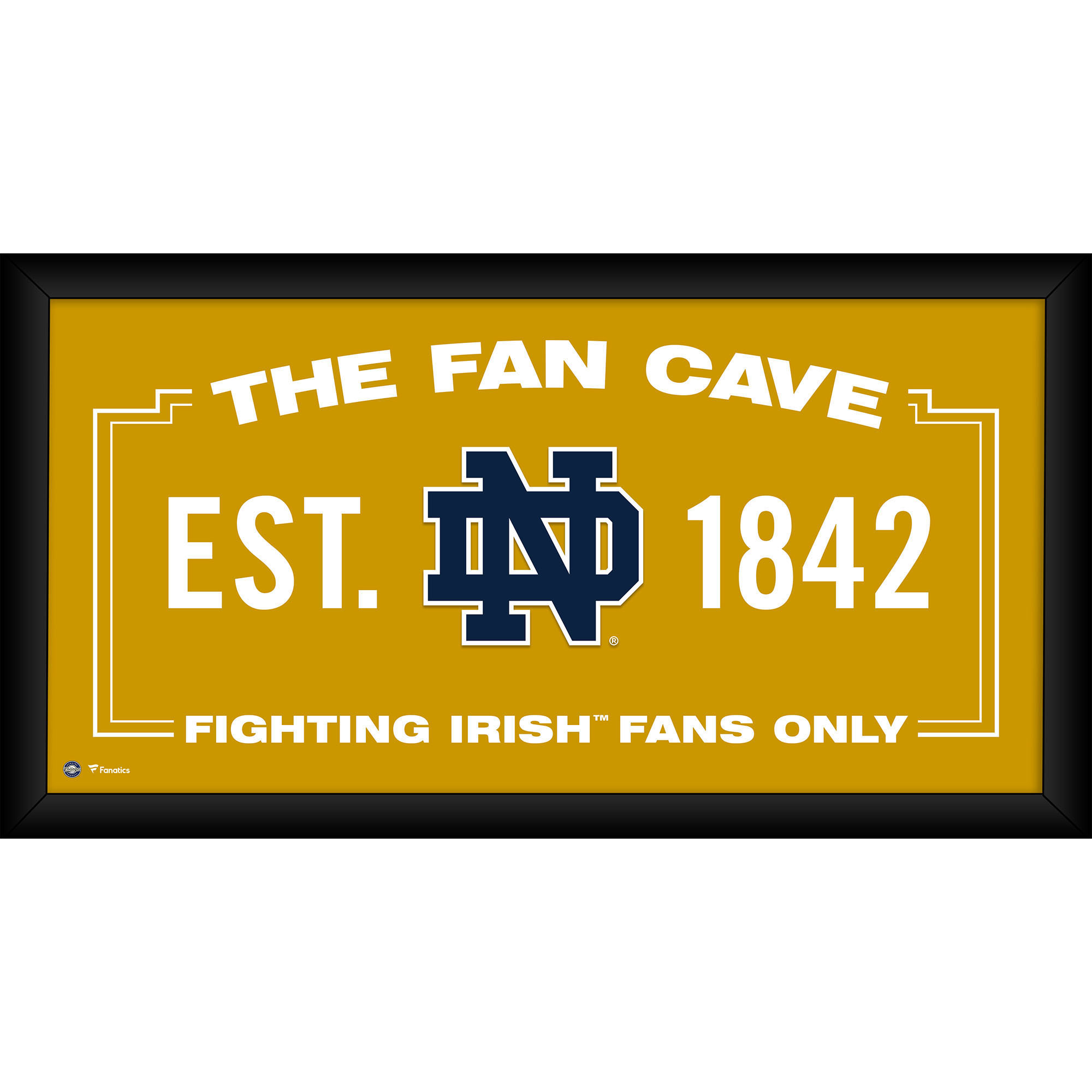 Notre Dame Fighting Irish Framed 10" x 20" Fan Cave Collage