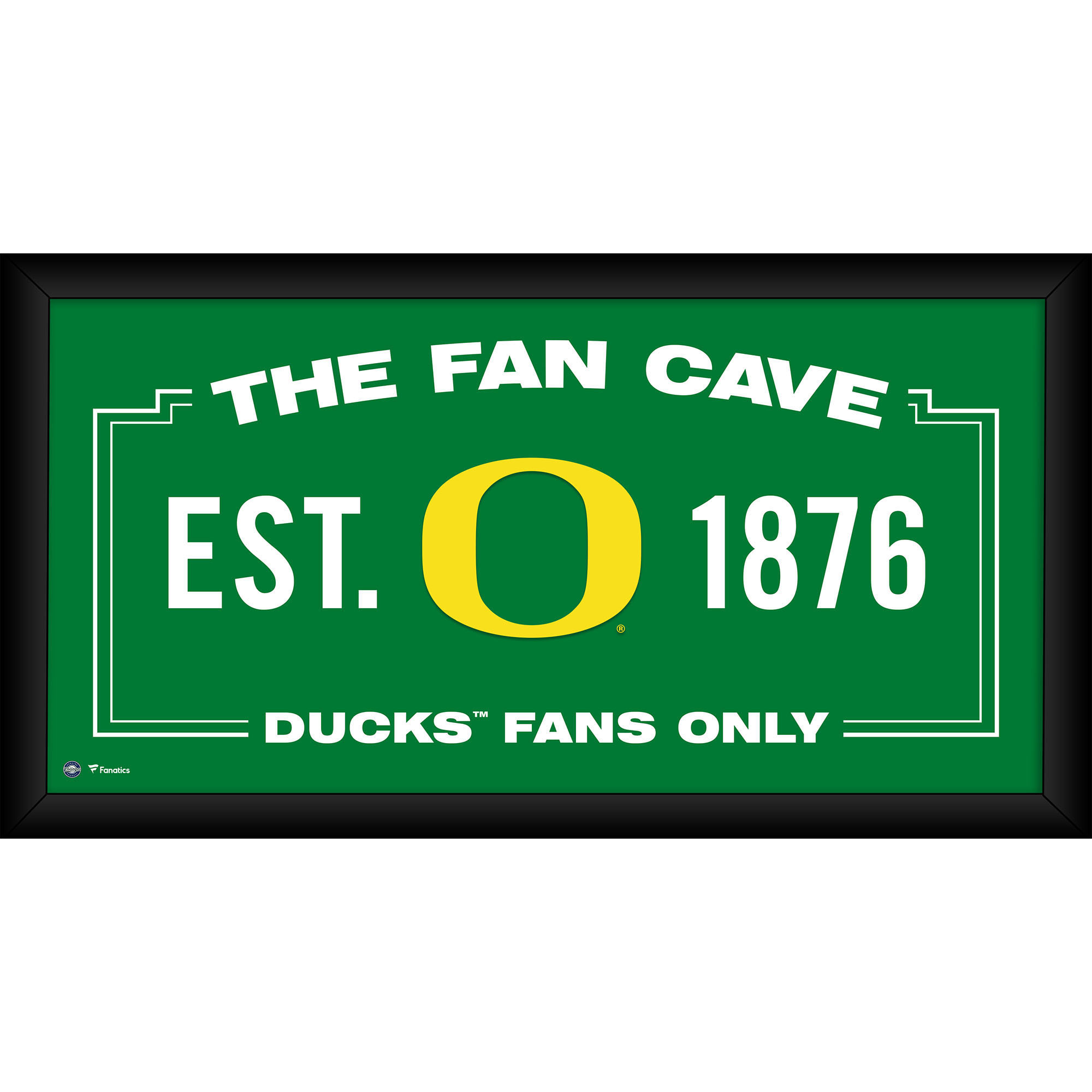 Oregon Ducks Framed 10" x 20" Fan Cave Collage