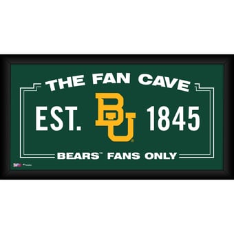 Baylor Bears Framed 10" x 20" Fan Cave Collage