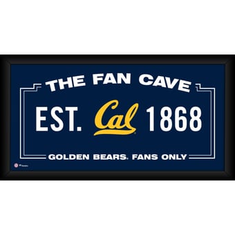 Cal Bears Framed 10" x 20" Fan Cave Collage
