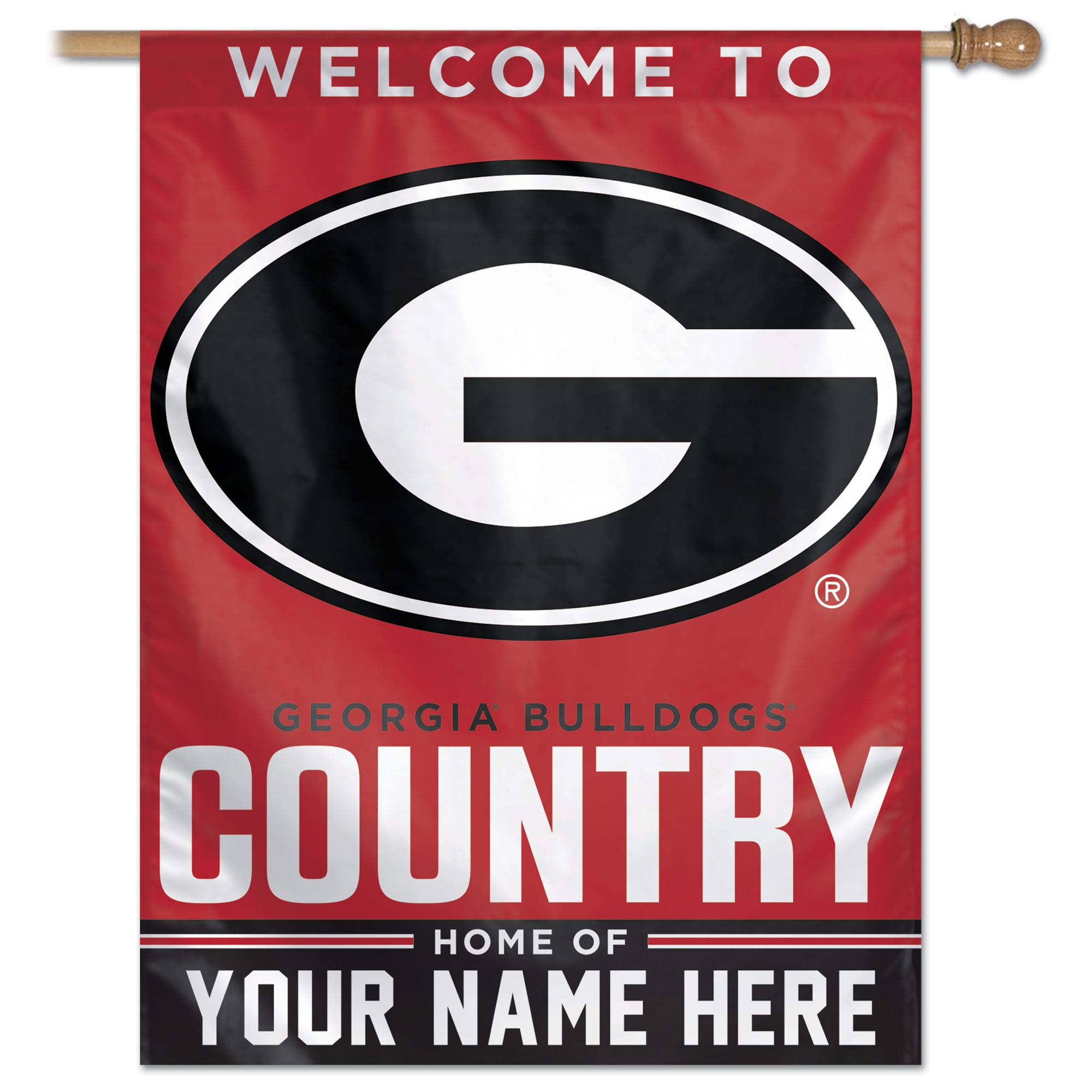 WinCraft Georgia Bulldogs Personalized 27'' x 37'' Single-Sided Vertical Banner