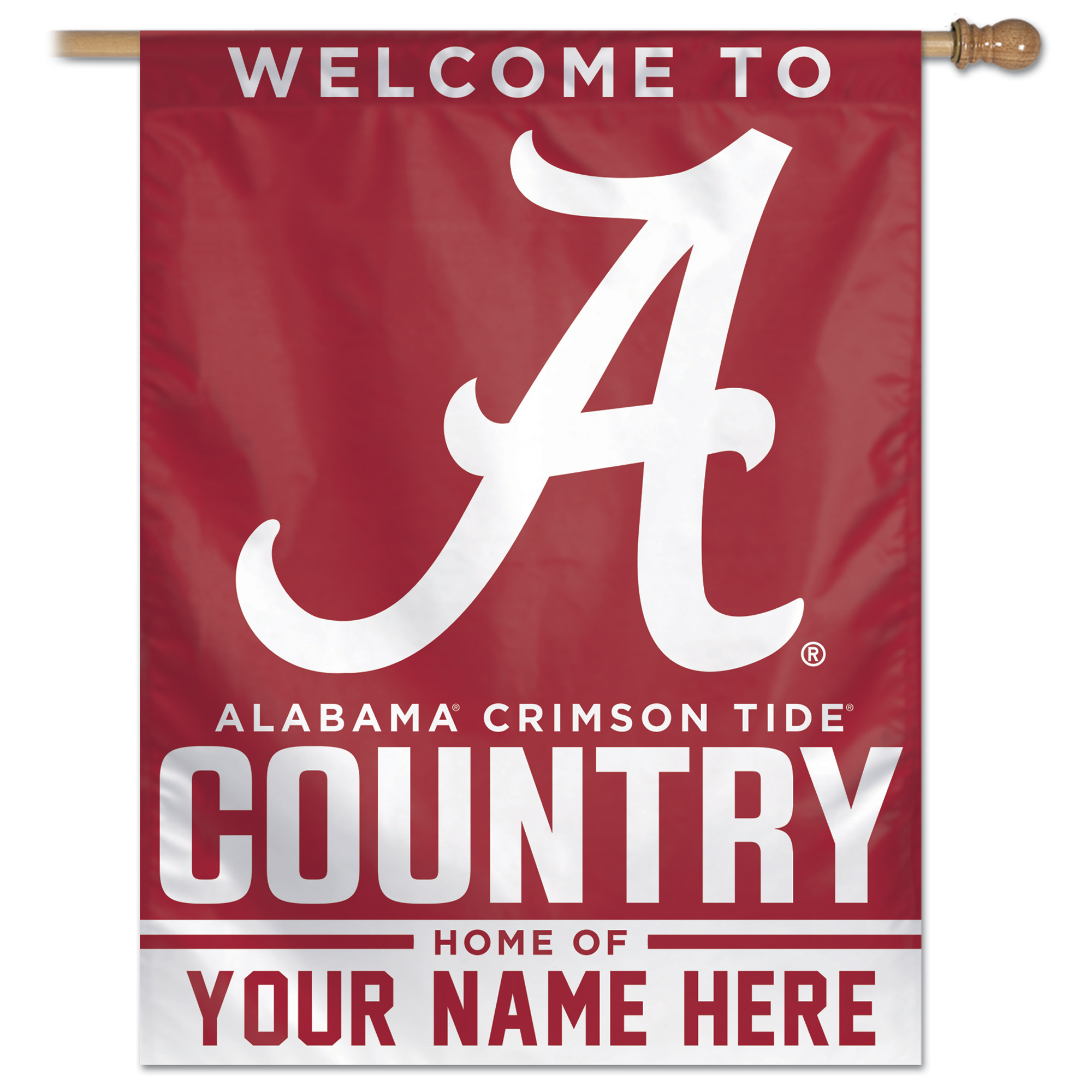 WinCraft Alabama Crimson Tide Personalized 27'' x 37'' Single-Sided Vertical Banner