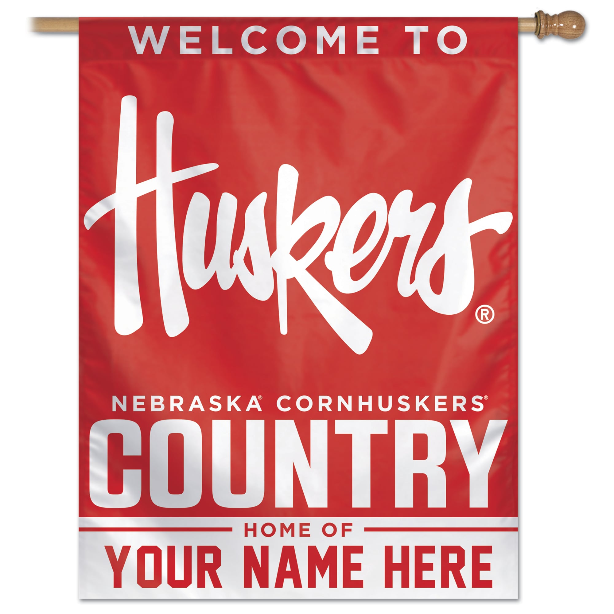 WinCraft Nebraska Huskers Personalized 27'' x 37'' Single-Sided Vertical Banner