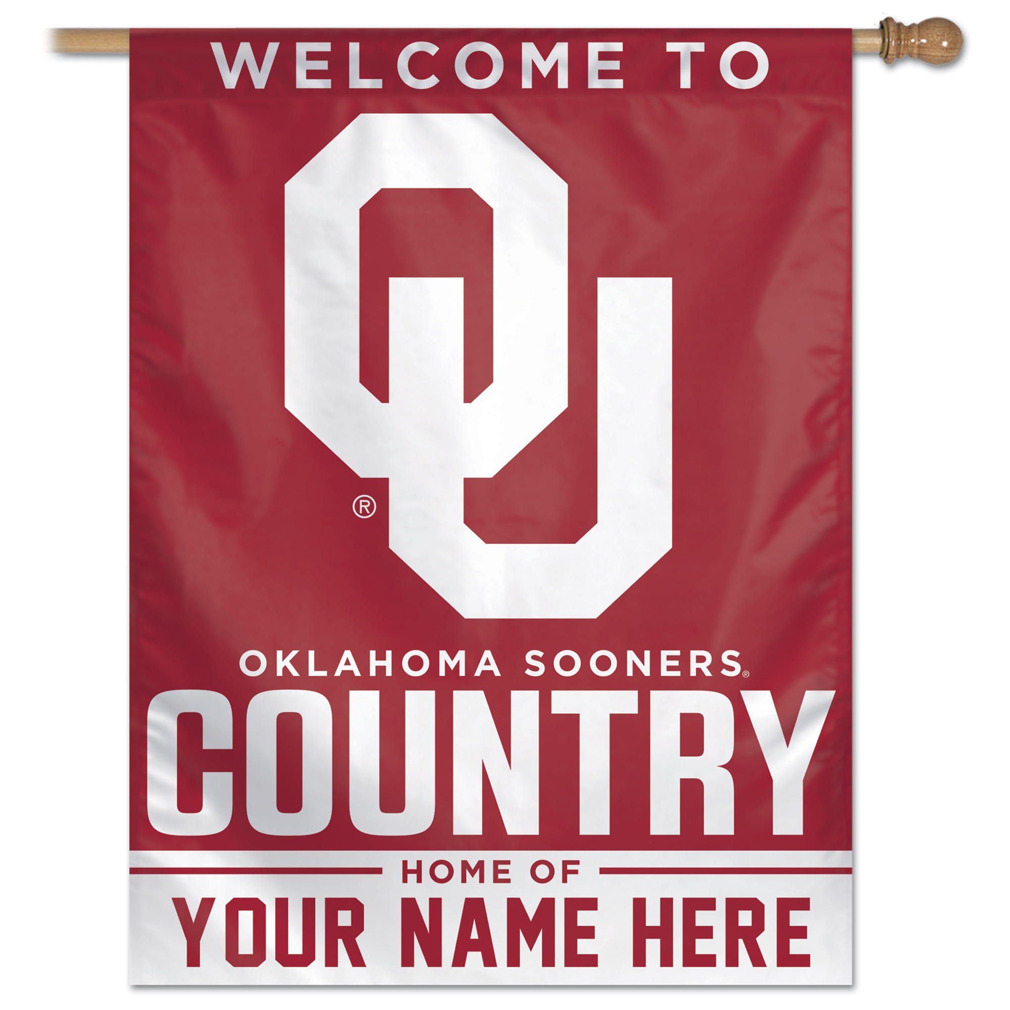 WinCraft Oklahoma Sooners Personalized 27” x 37” Single-Sided Vertical Banner WinCraft Oklahoma Sooners Personalized 27” x 37” Single-Sided Vertical Banner