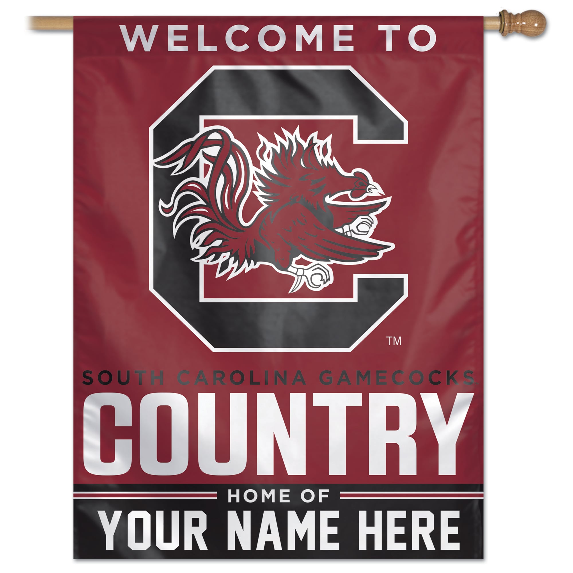 WinCraft South Carolina Gamecocks Personalized 27'' x 37'' Single-Sided Vertical Banner