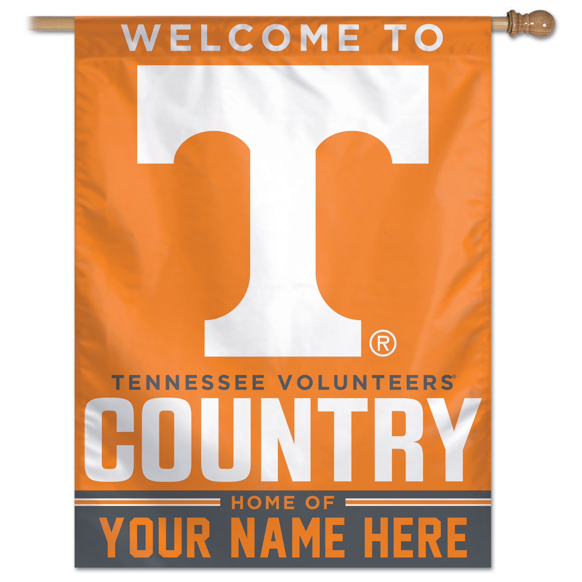 WinCraft Tennessee Volunteers Personalized 27'' x 37'' Single-Sided Vertical Banner