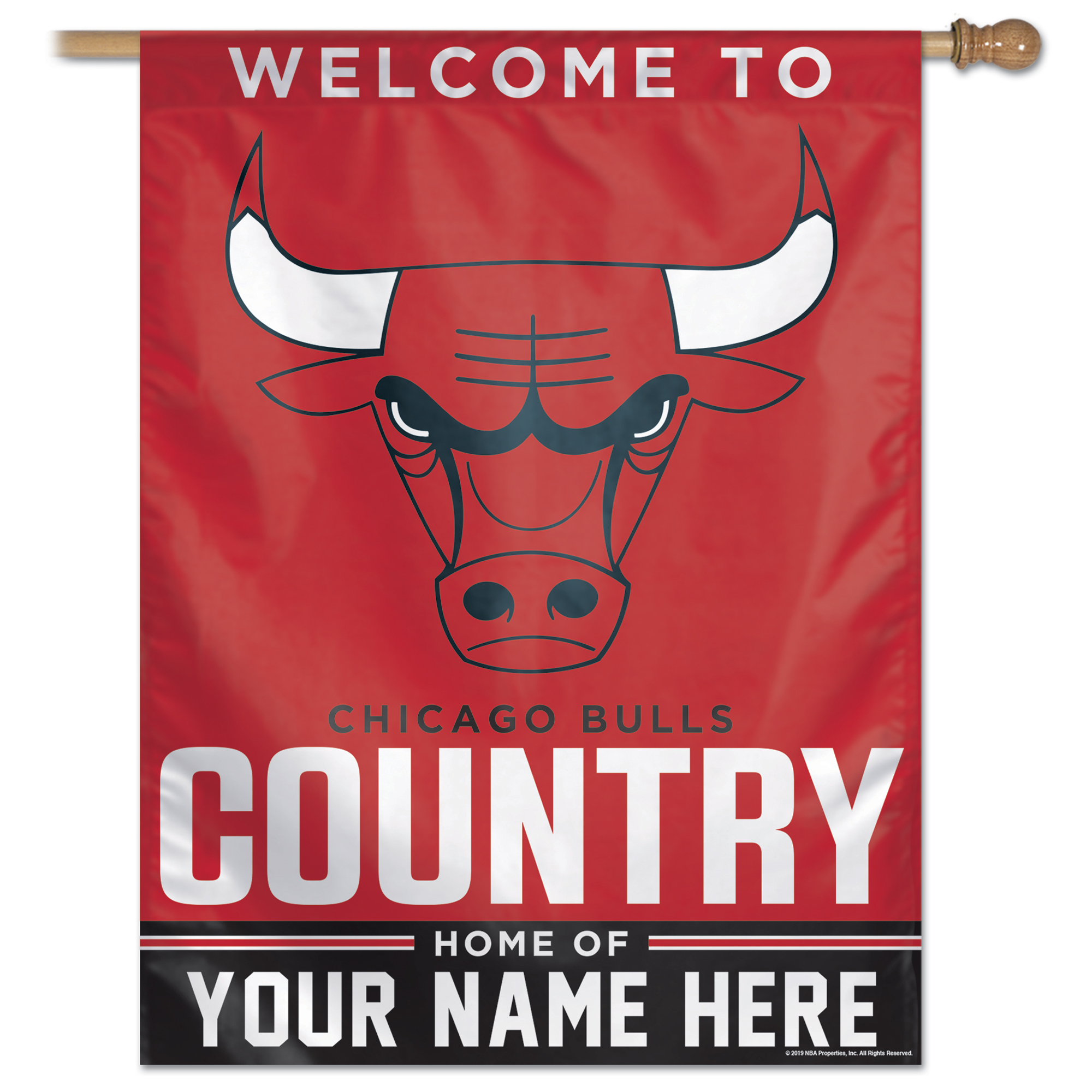WinCraft Chicago Bulls Personalized 27'' x 37'' Single-Sided Vertical Banner