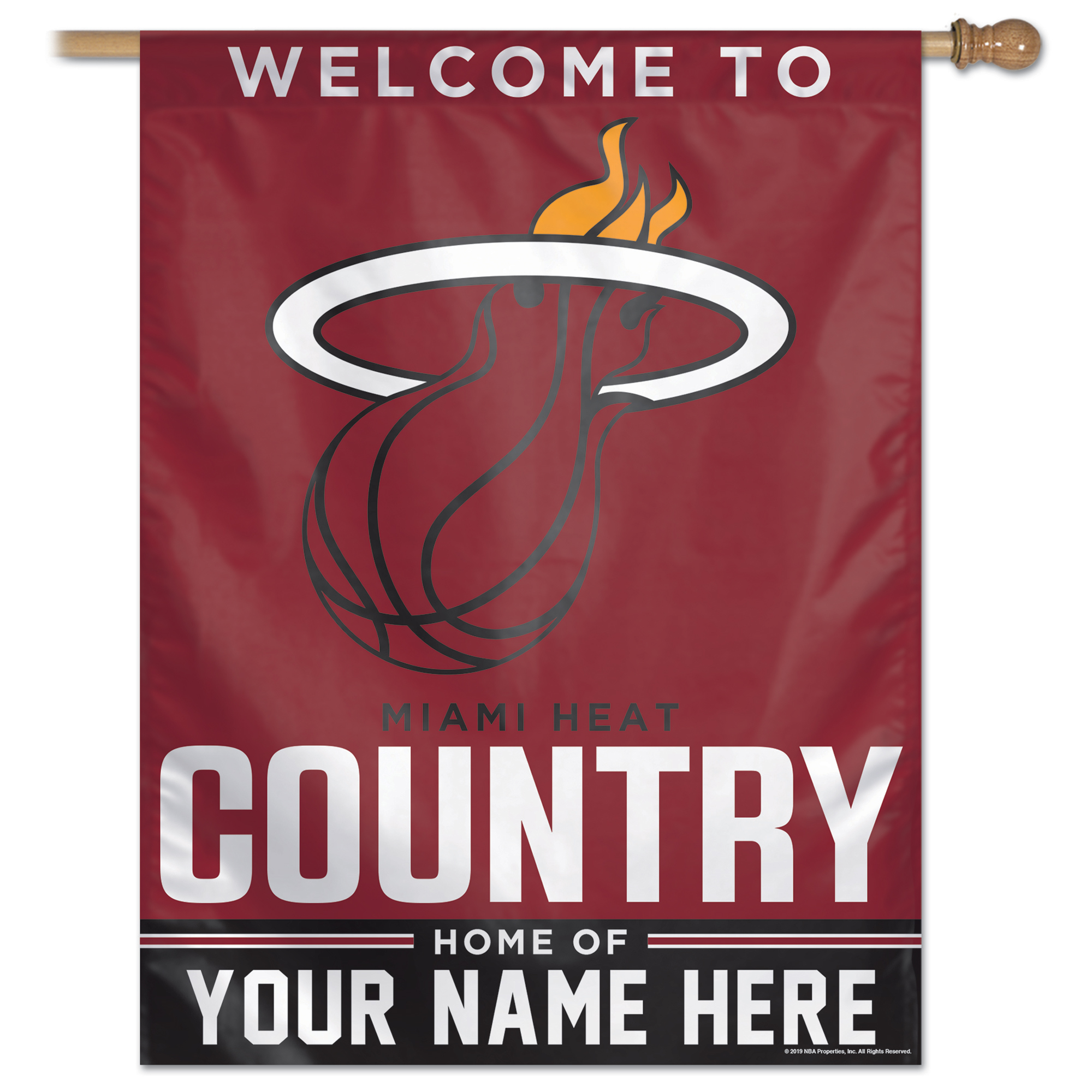 WinCraft Miami Heat Personalized 27'' x 37'' Single-Sided Vertical Banner