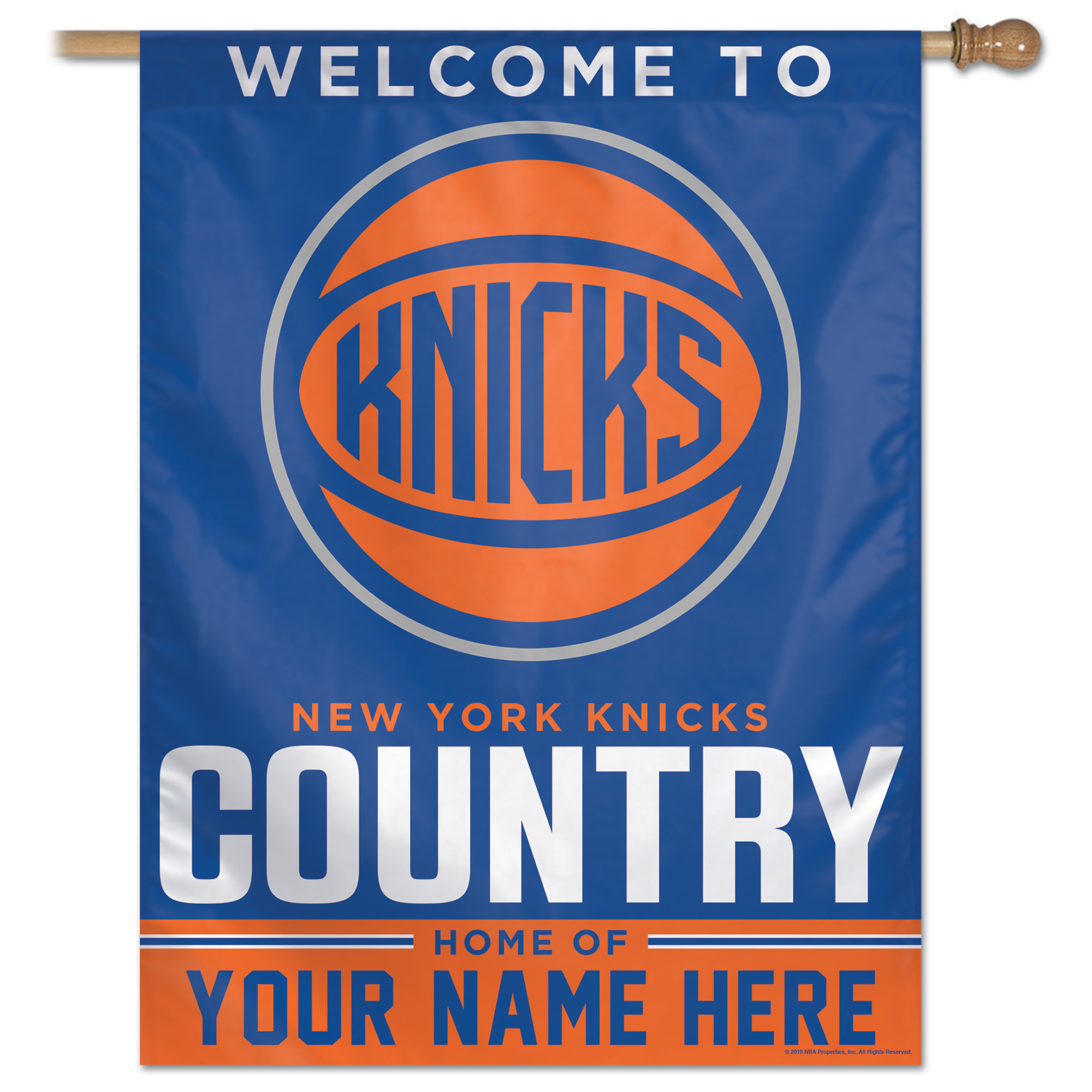WinCraft New York Knicks Personalized 27'' x 37'' Single-Sided Vertical Banner