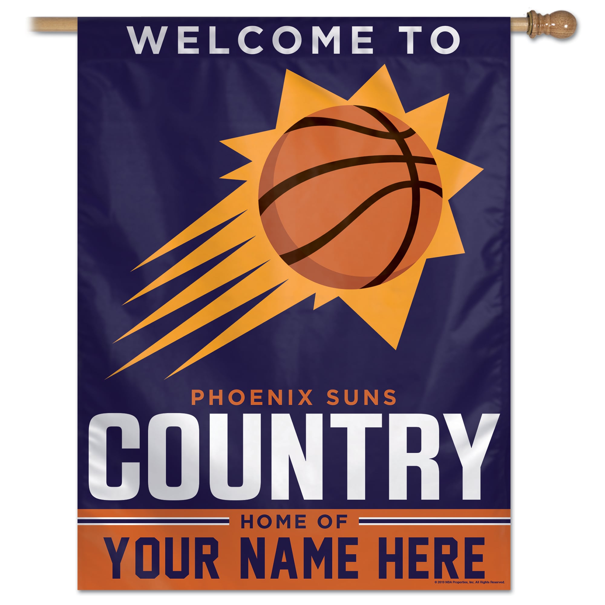 WinCraft Phoenix Suns Personalized 27'' x 37'' Single-Sided Vertical Banner