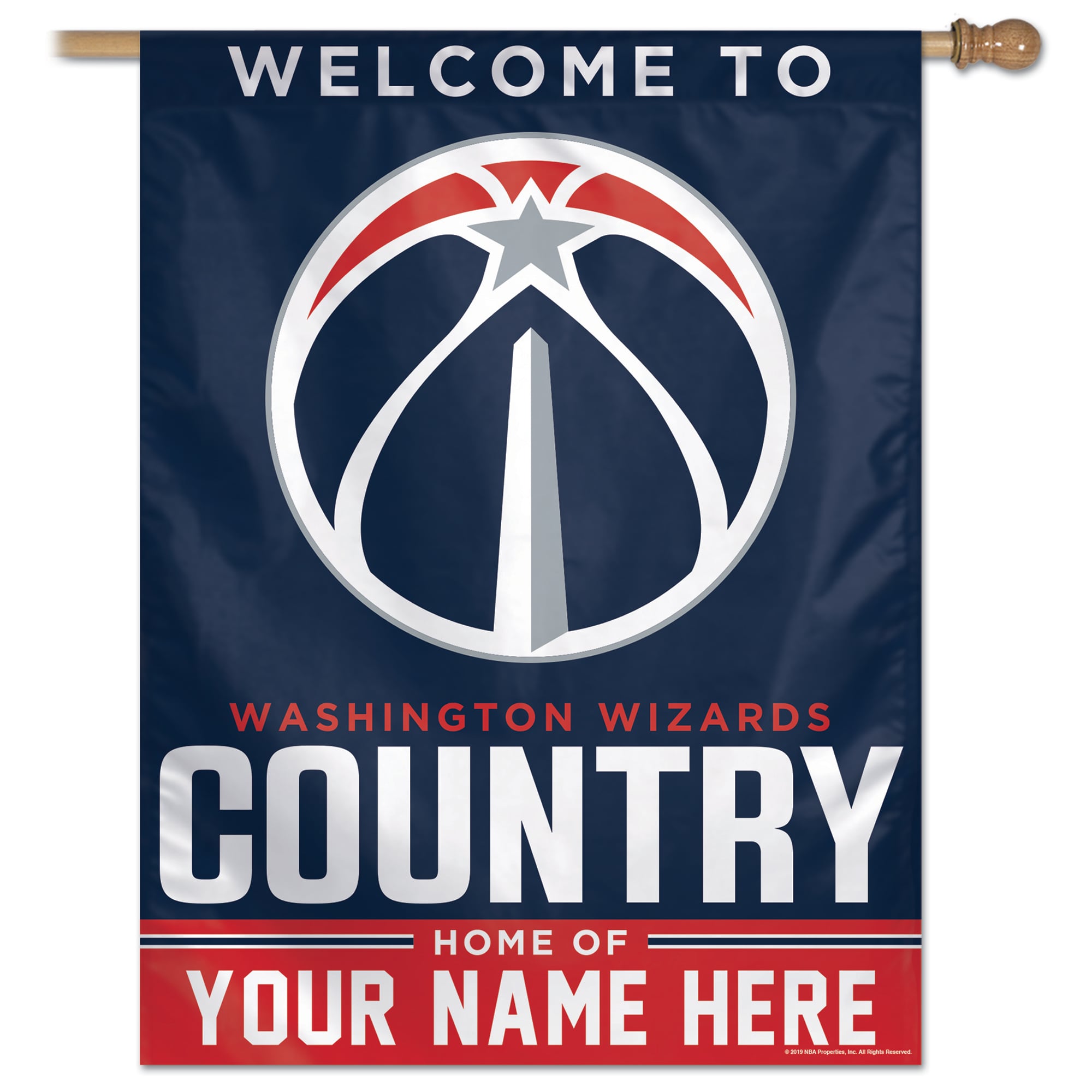 WinCraft Washington Wizards Personalized 27'' x 37'' Single-Sided Vertical Banner