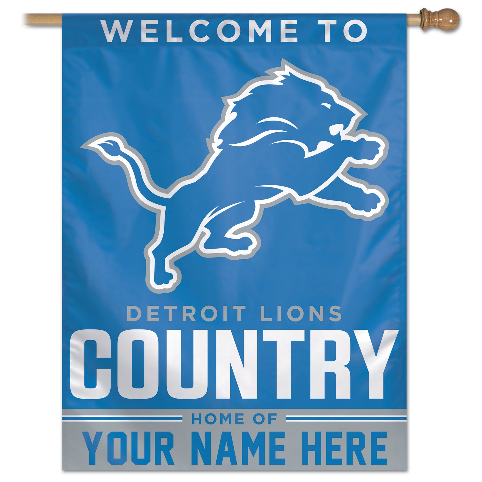 WinCraft Detroit Lions Personalized 27'' x 37'' Single-Sided Vertical Banner