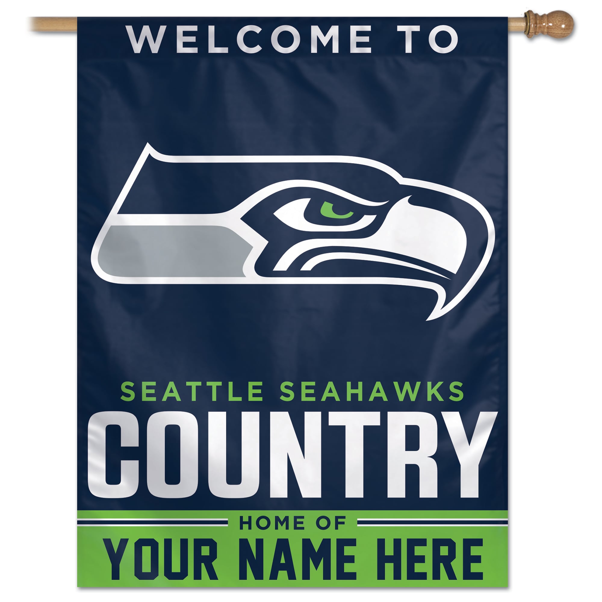 WinCraft Seattle Seahawks Personalized 27'' x 37'' Single-Sided Vertical Banner