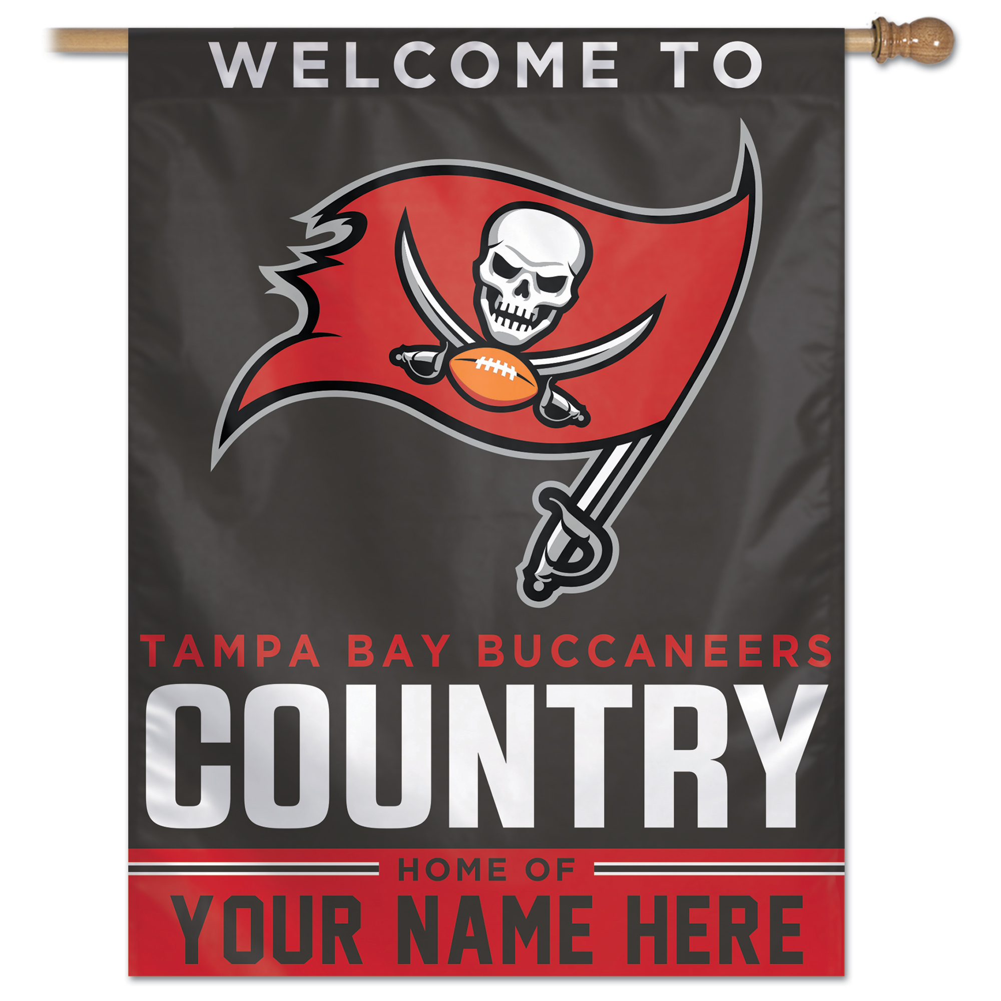 WinCraft Tampa Bay Buccaneers Personalized 27'' x 37'' Single-Sided Vertical Banner
