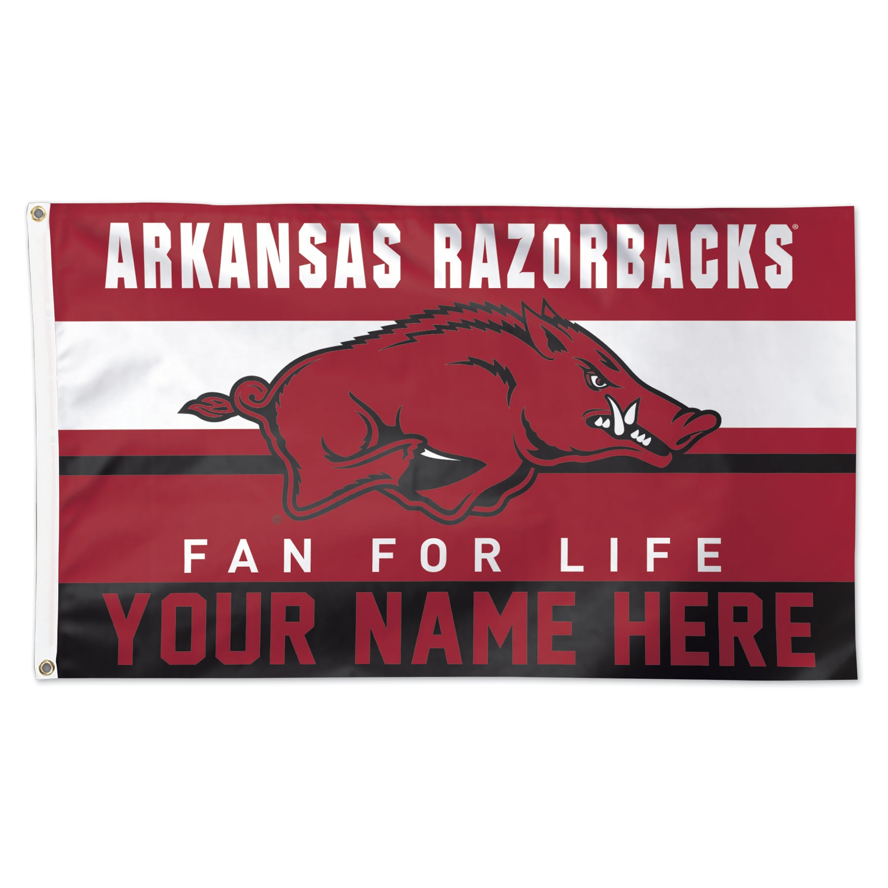 WinCraft Arkansas Razorbacks Personalized 3' x 5' One-Sided Deluxe Flag