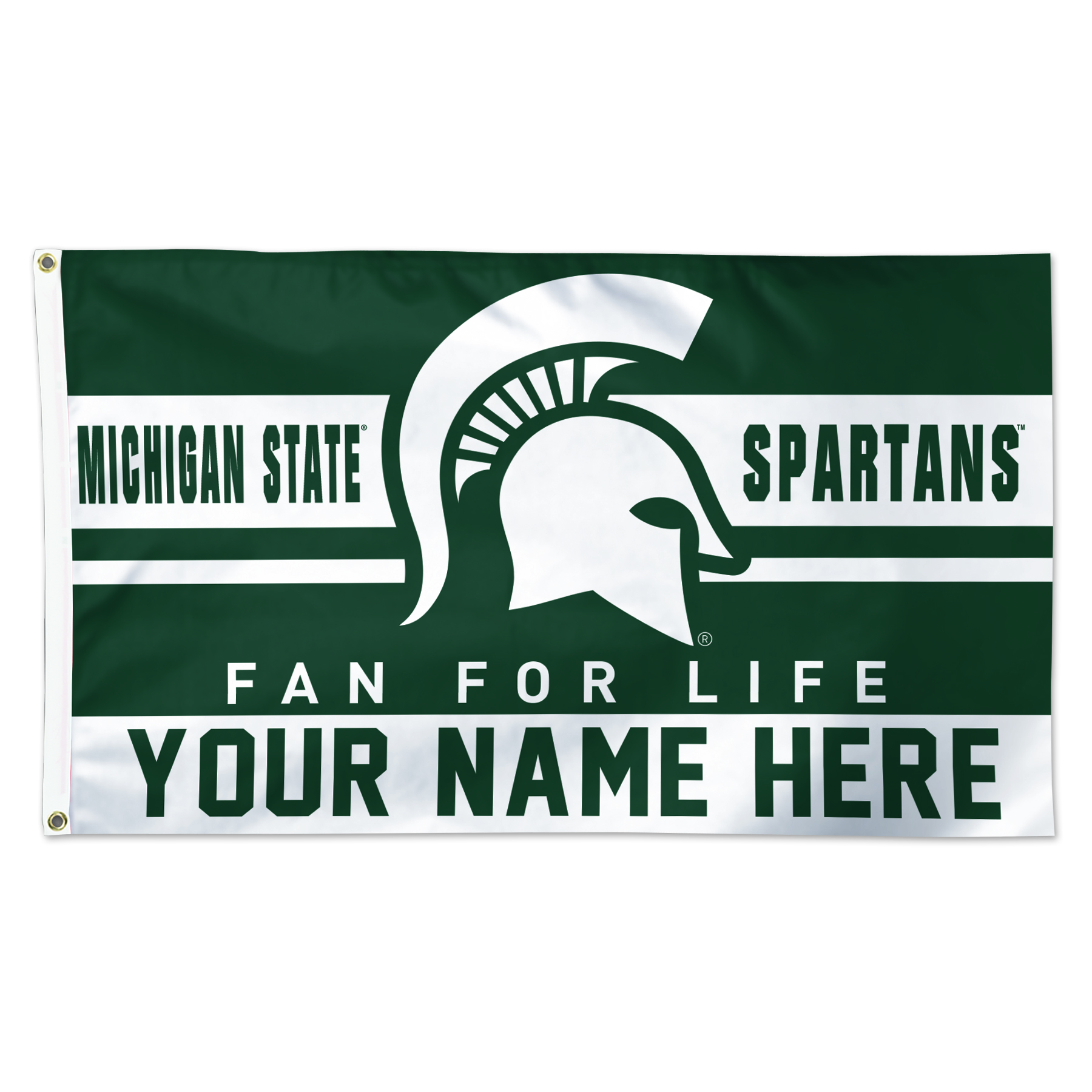 WinCraft Michigan State Spartans Personalized 3' x 5' One-Sided Deluxe Flag