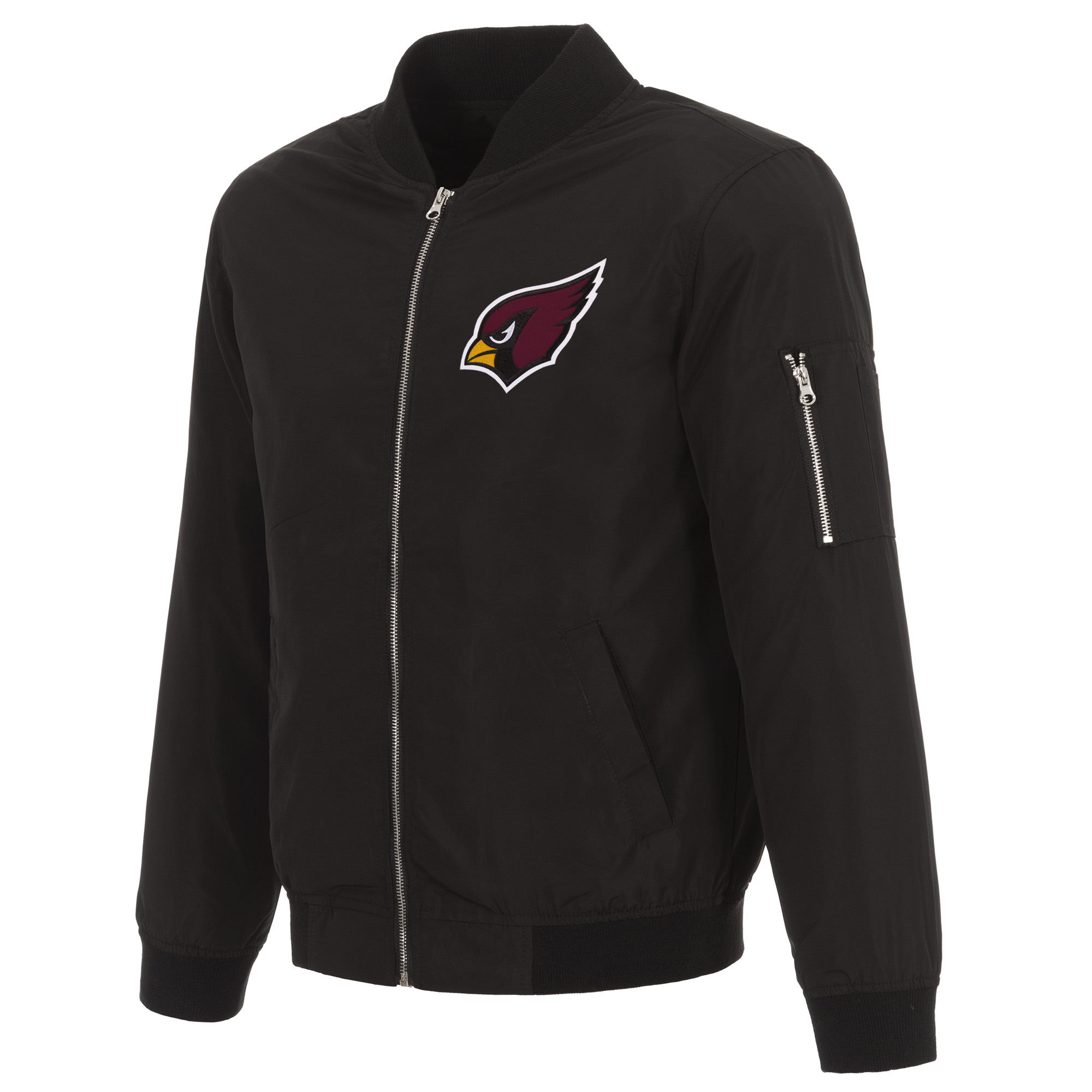 Men's NFL Pro Line by JH Design Black Arizona Cardinals Full-Zip Bomber Lightweight Jacket