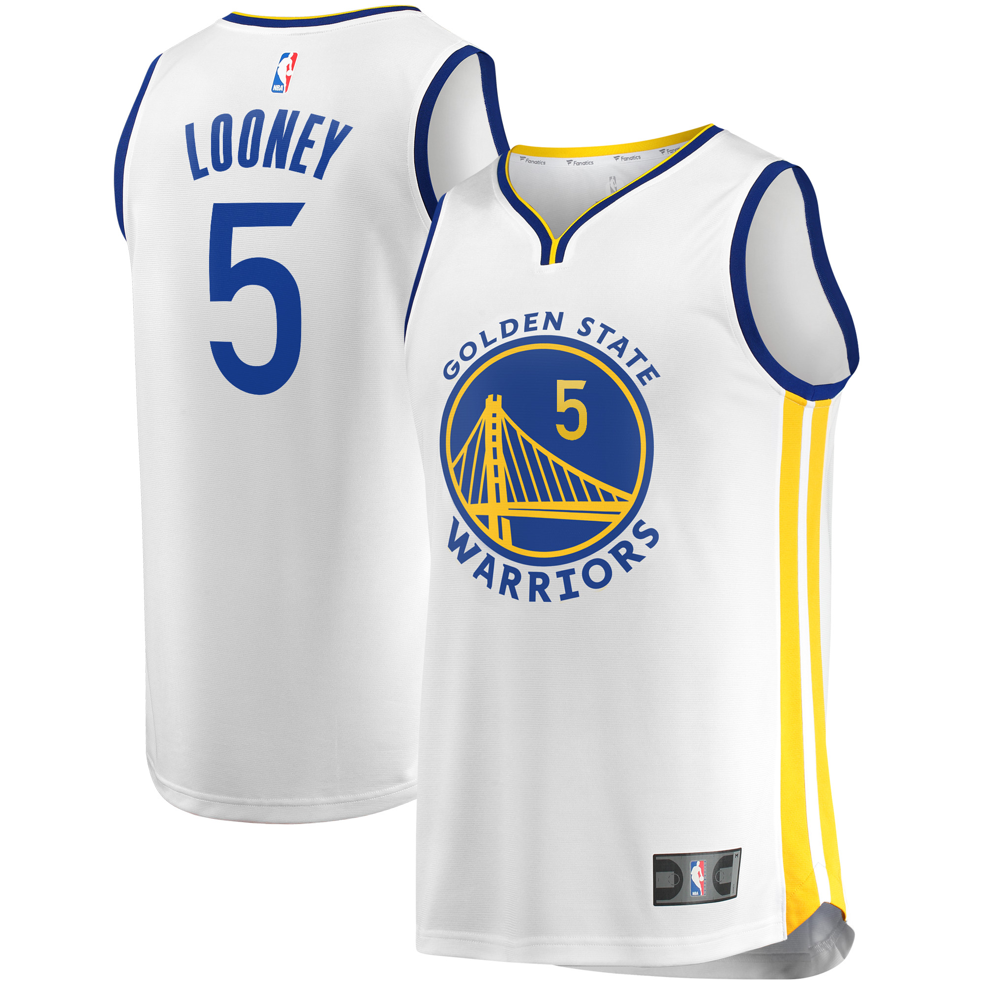 Men's Fanatics Kevon Looney White Golden State Warriors Fast Break Player Replica Jersey - Association Edition