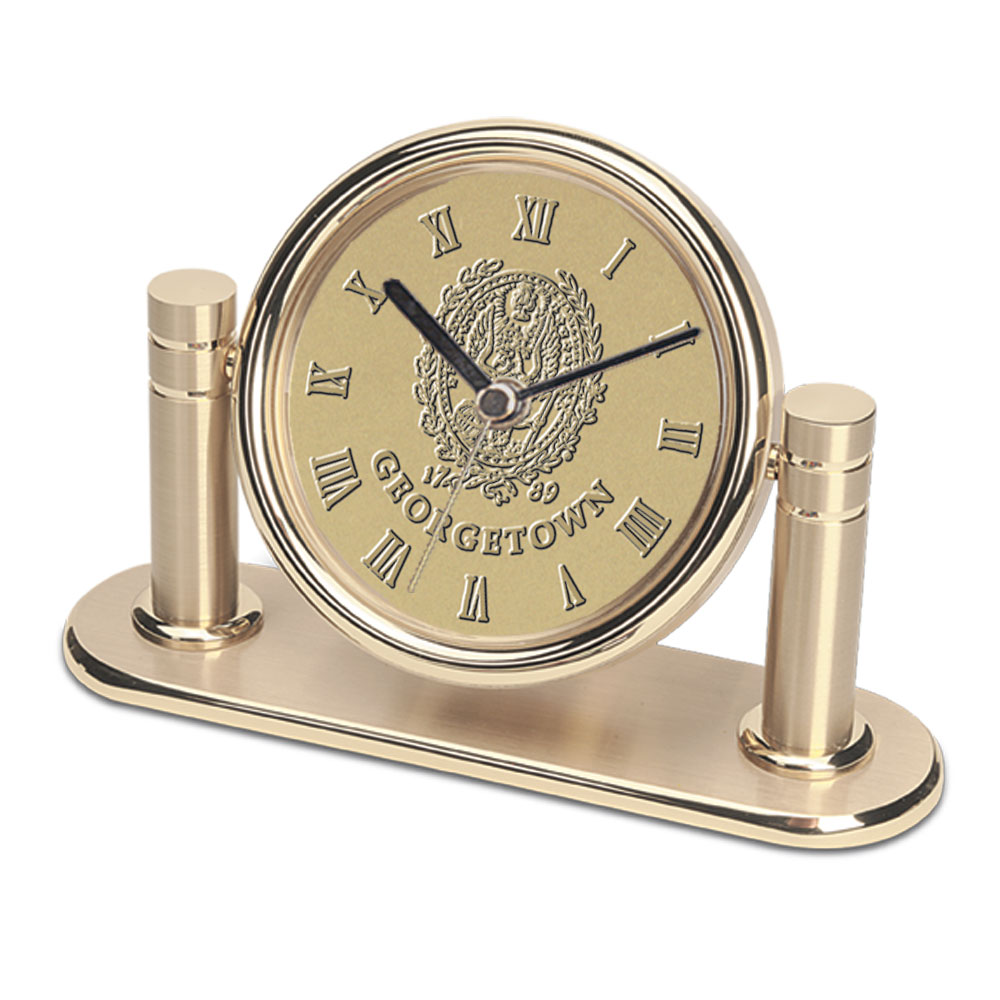 Gold Georgetown Hoyas Arcadia Desk Clock