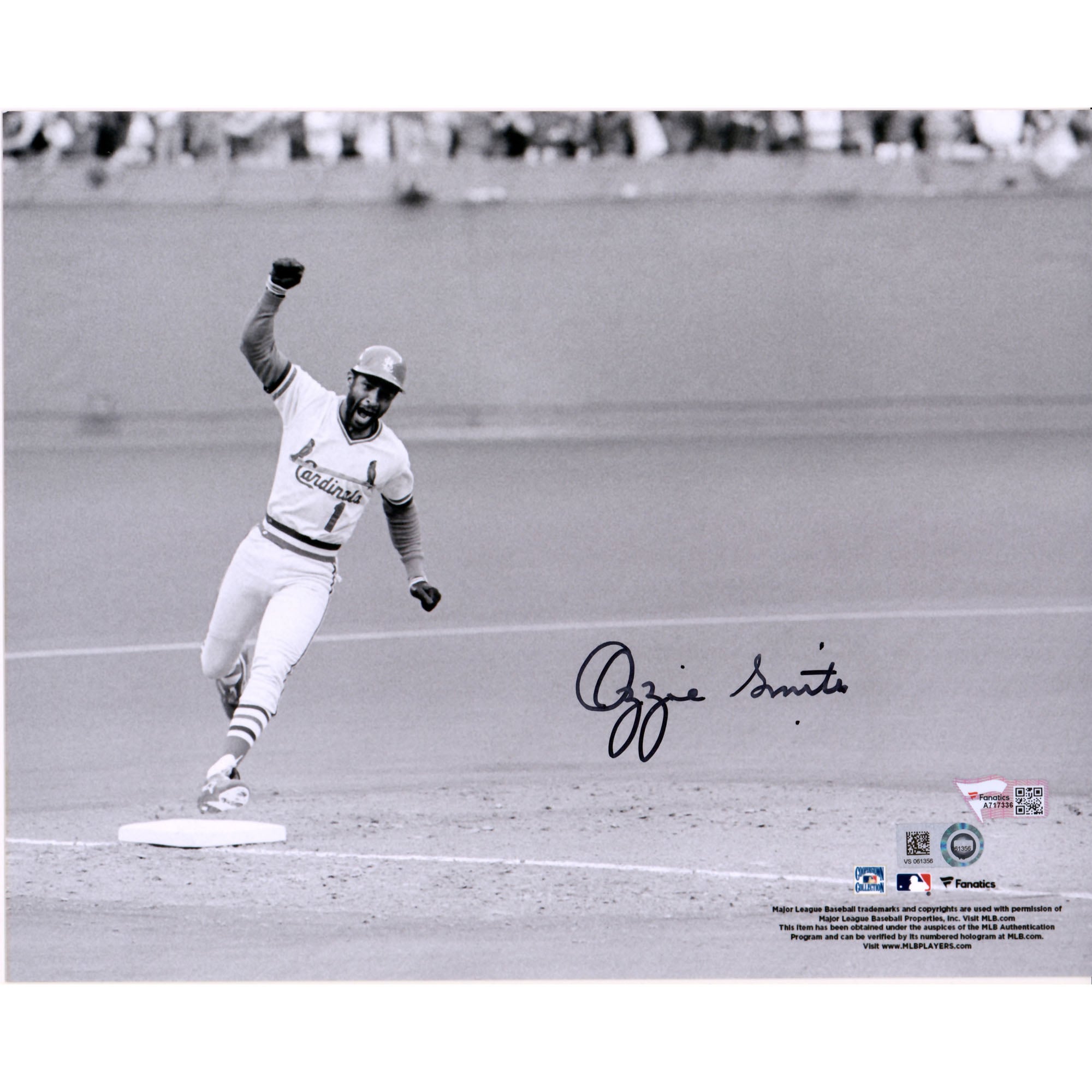 Ozzie Smith St. Louis Cardinals Autographed 8'' x 10'' 1985 NLCS Photograph