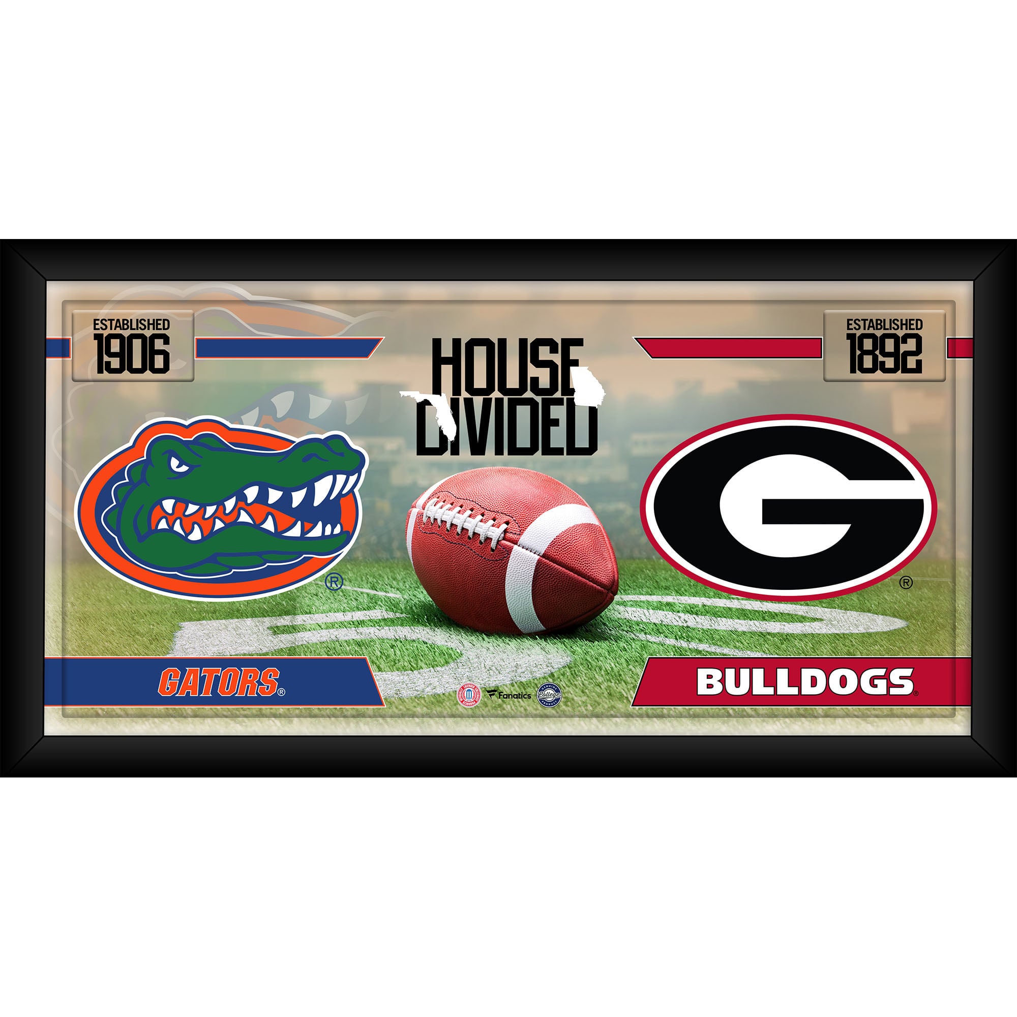 Florida Gators vs. Georgia Bulldogs Framed 10" x 20" House Divided Football Collage