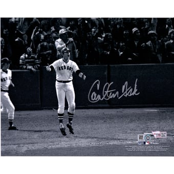 Carlton Fisk Boston Red Sox Autographed 8" x 10" Watching HR Photograph