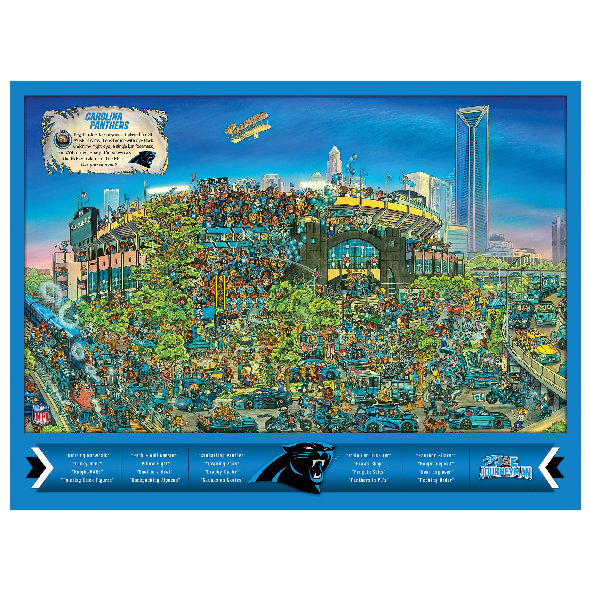 Carolina Panthers 500-Piece Joe Journeyman Puzzle Carolina Panthers 500-Piece Joe Journeyman Puzzle