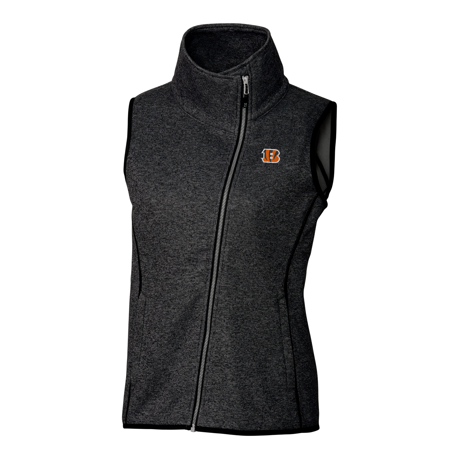 Women's Cutter & Buck Gray Cincinnati Bengals Mainsail Full-Zip Vest
