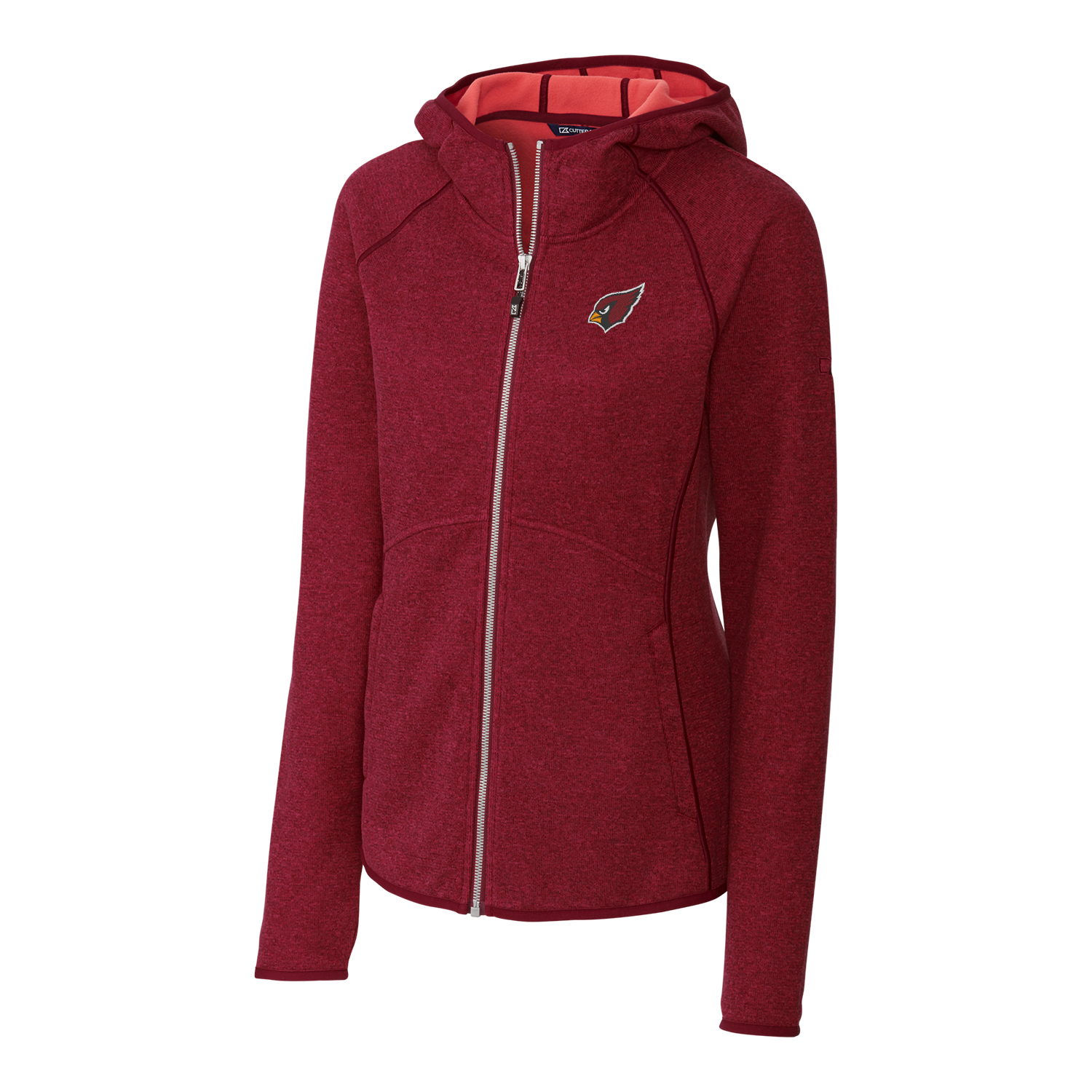 Women's Cutter & Buck Red Arizona Cardinals Mainsail Full-Zip Jacket