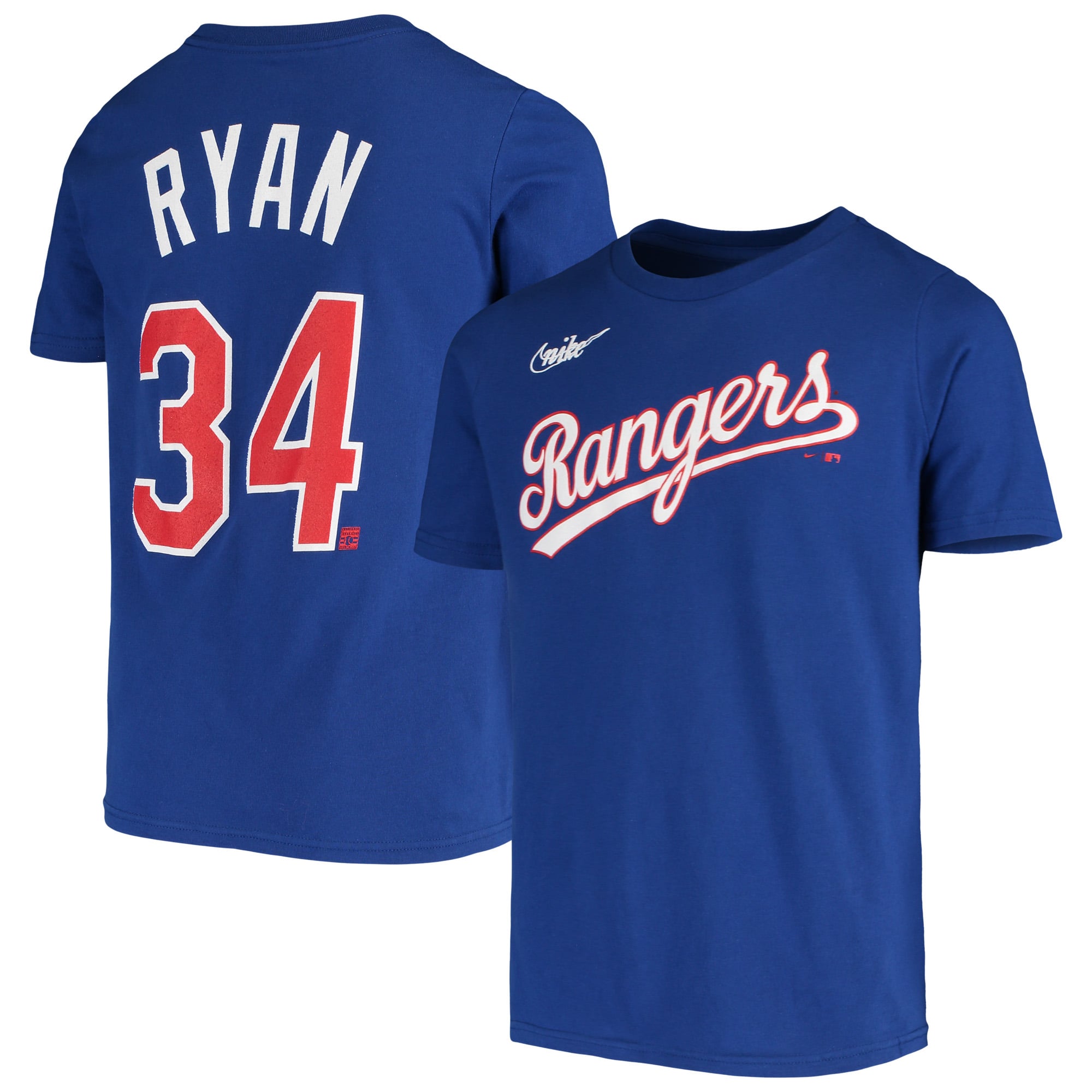 Youth Nike Nolan Ryan Royal Texas Rangers Cooperstown Collection Player Name & Number T-Shirt