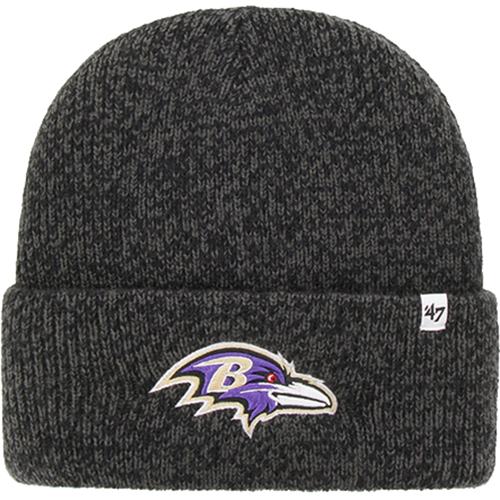 Men's '47  Black Baltimore Ravens Brain Freeze Cuffed Knit Hat