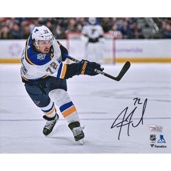 Justin Faulk St. Louis Blues Autographed 8" x 10" White Jersey Shooting Photograph