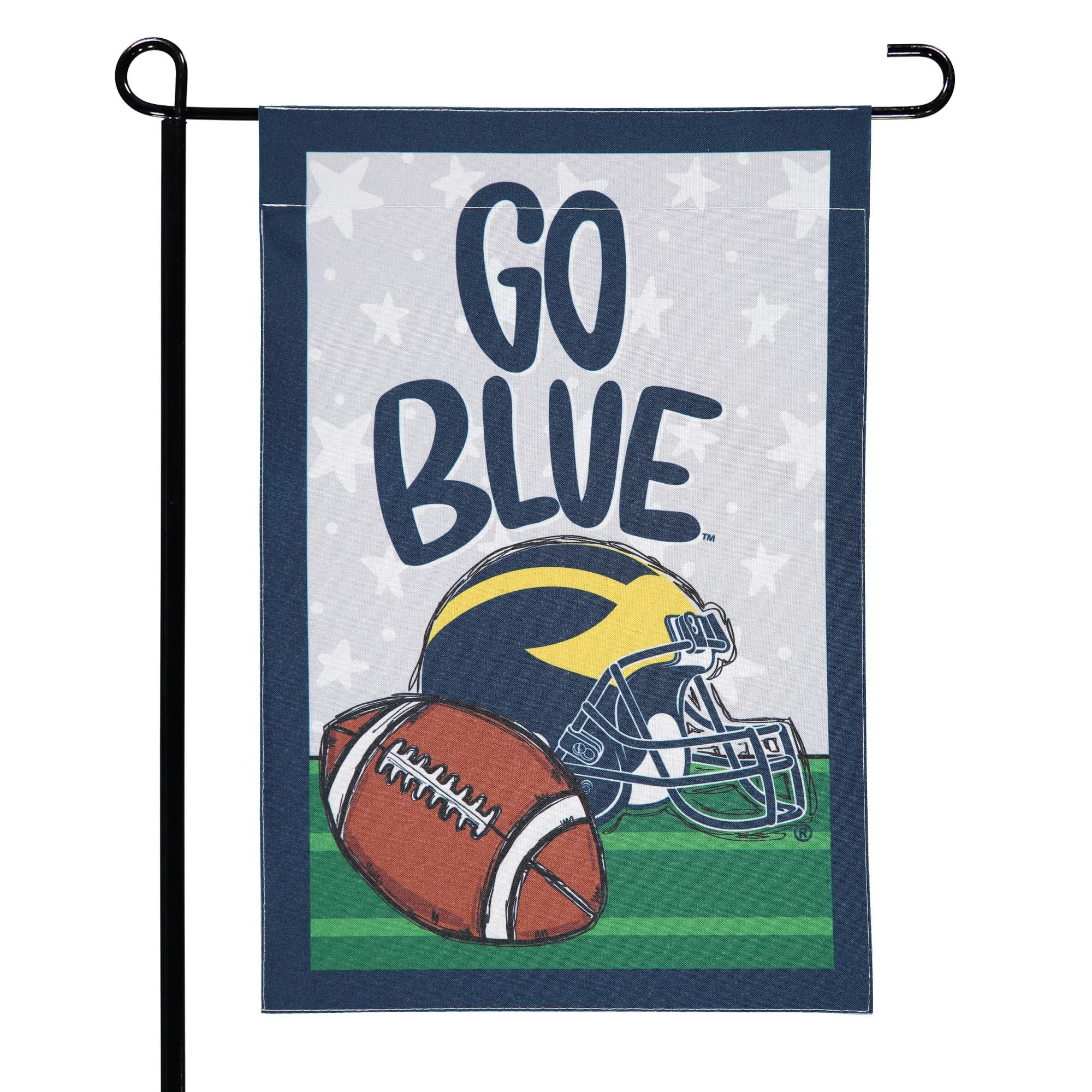Michigan Wolverines 12'' x 18'' Team Helmet & Ball Garden Flag