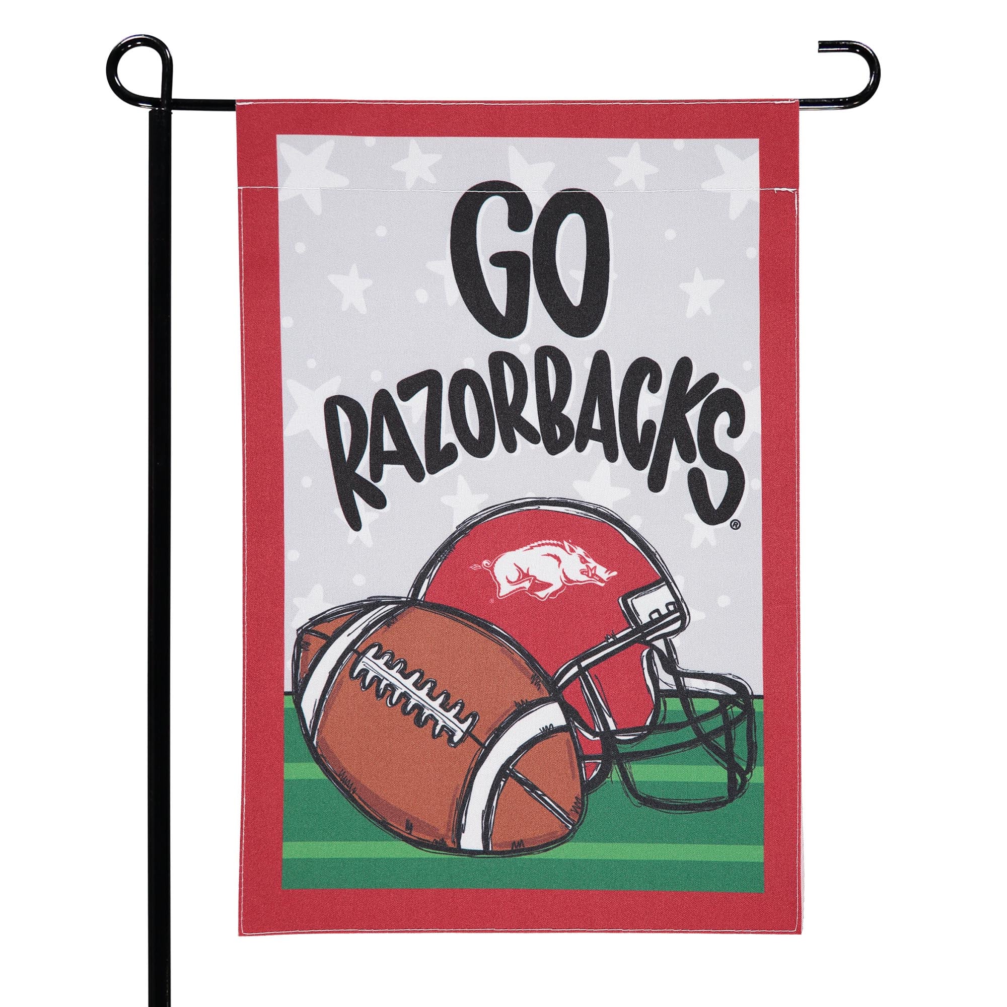 Arkansas Razorbacks 12'' x 18'' Team Helmet & Ball Garden Flag